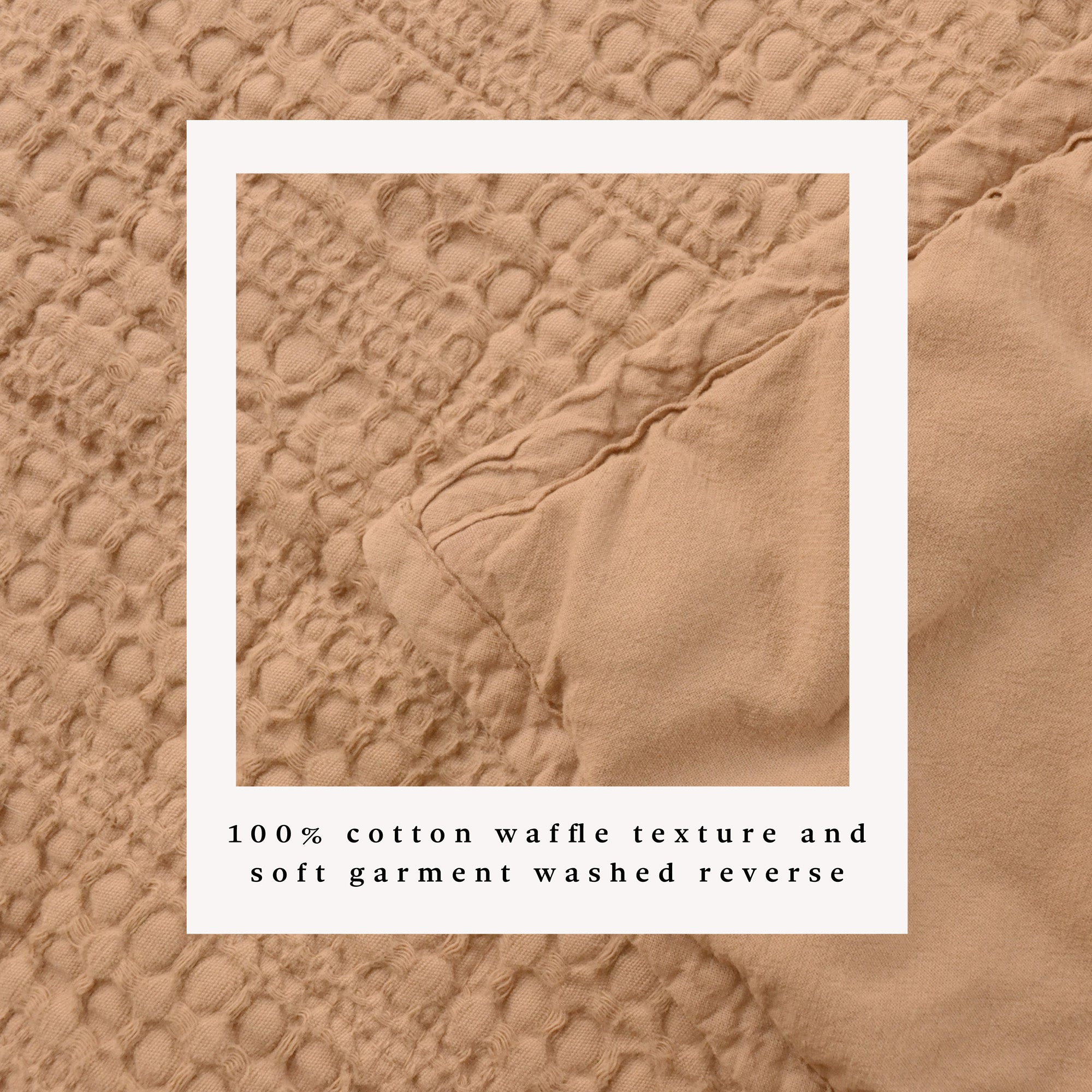 100% Cotton Garment Washed Honeycomb Waffle Quilt and Sham Set