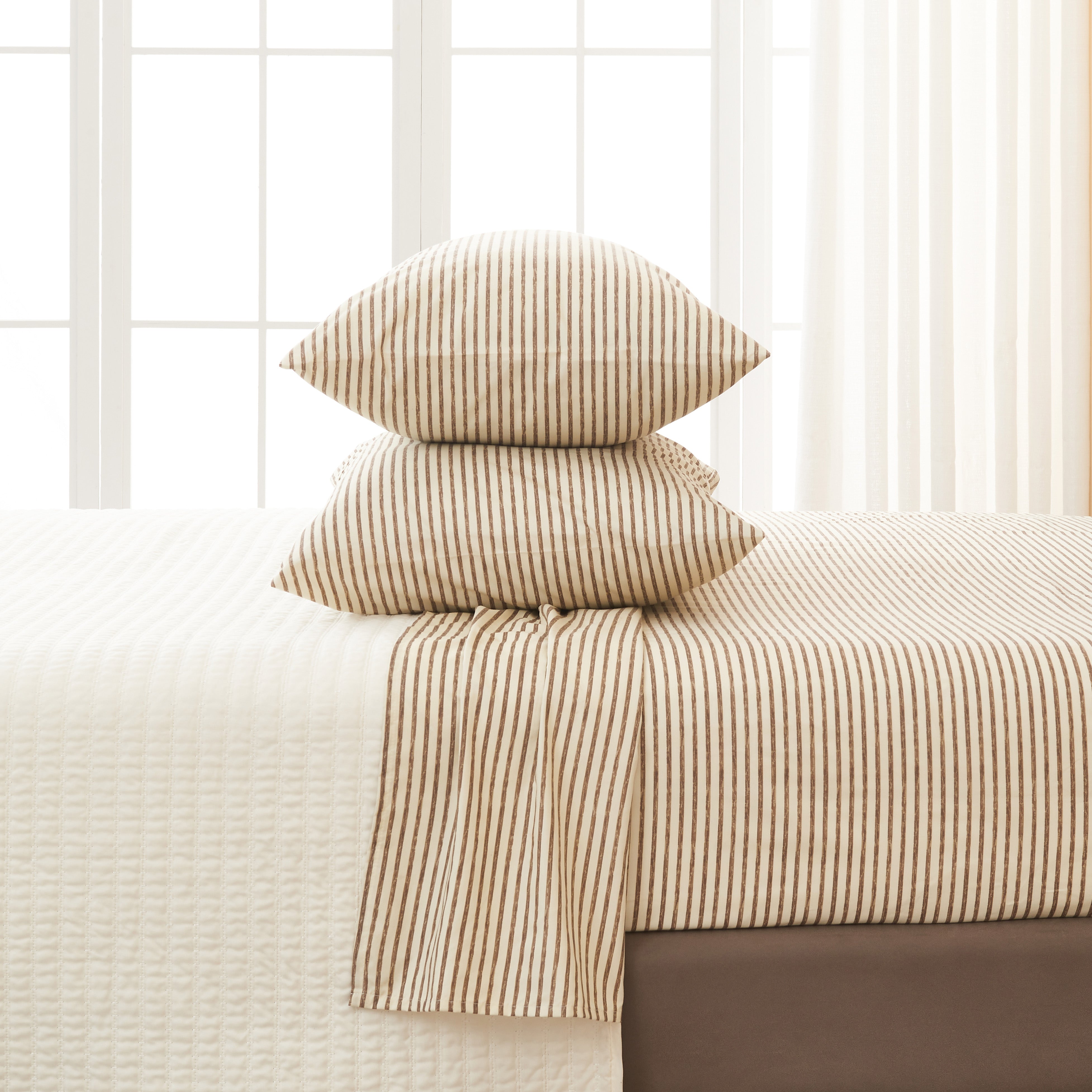 Stripe Printed Microfiber Sheet Set