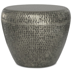 Hammered Round Side Table - Side Tables