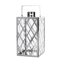 Harmonia 18"H Outdoor Stainless Steel Lattice Lantern - Lanterns