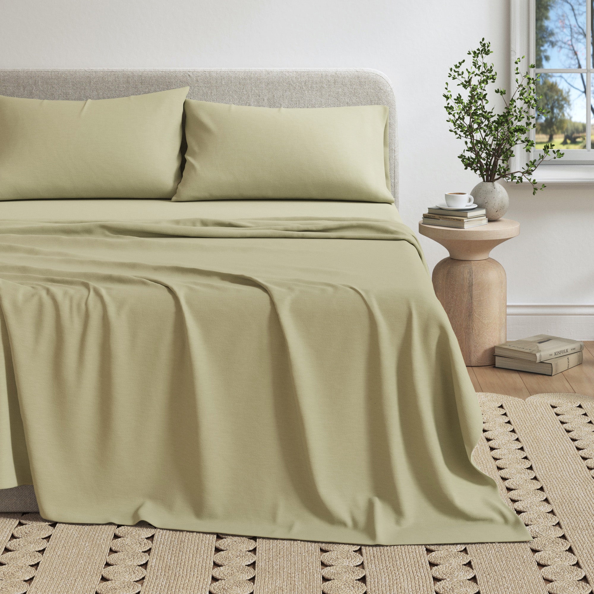 Cotton Heathered Melange Jersey Knit Sheet Set