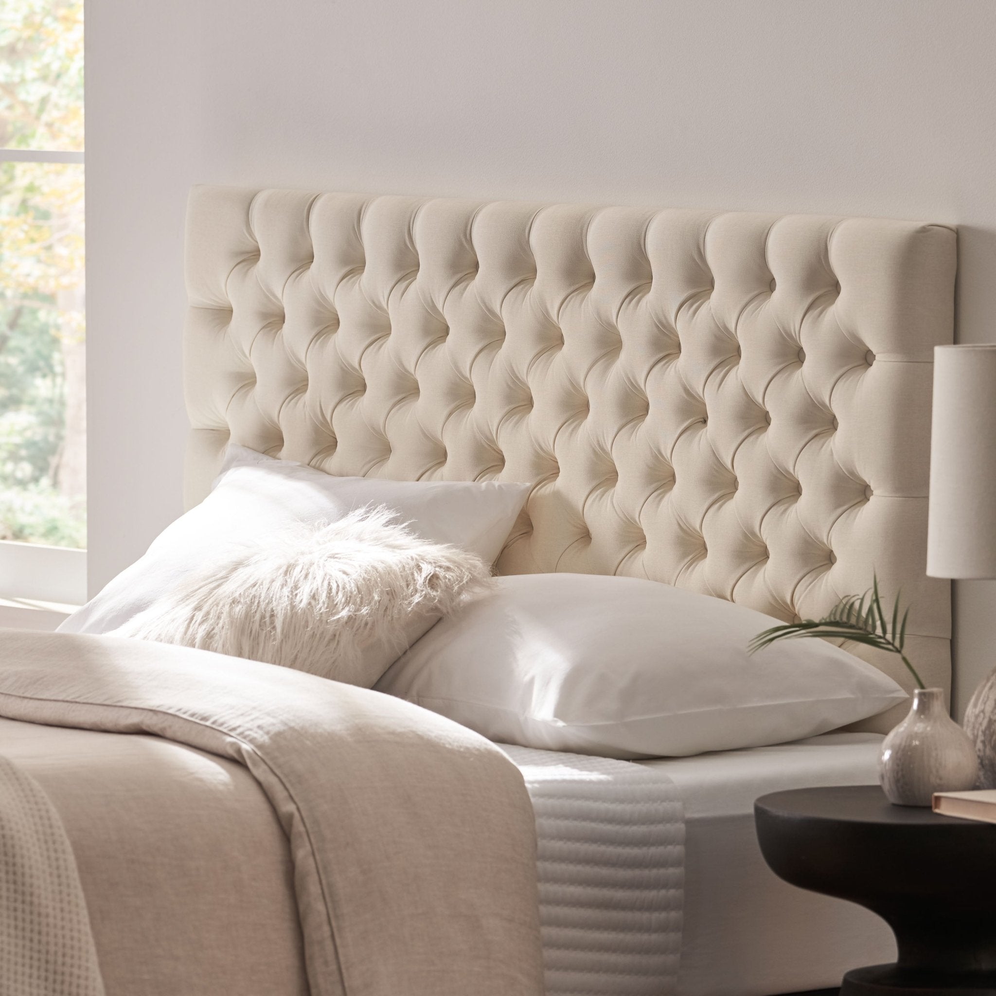 Headboard with Diamond Tufted Design - Beds