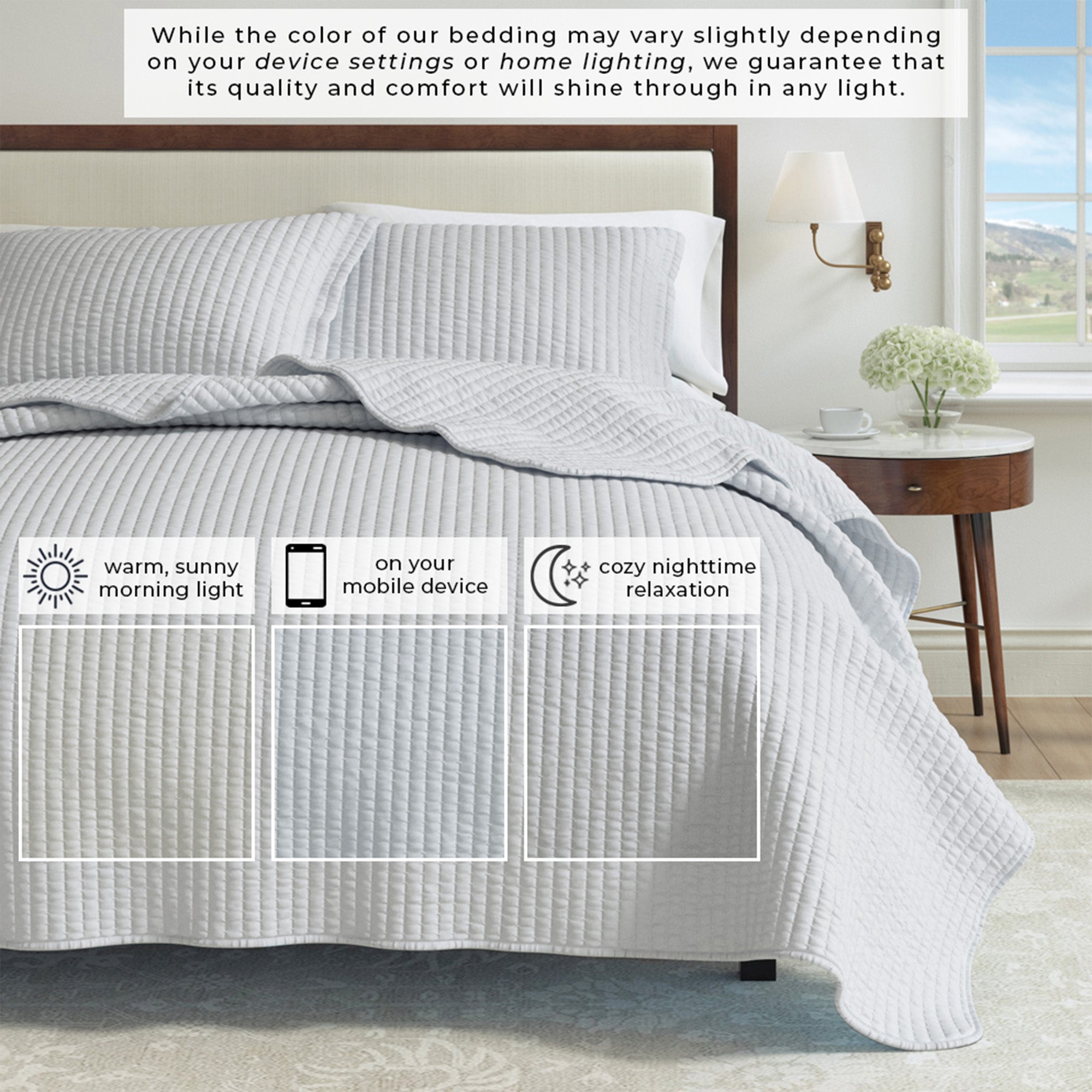 Stitched Quilt Set with Shams