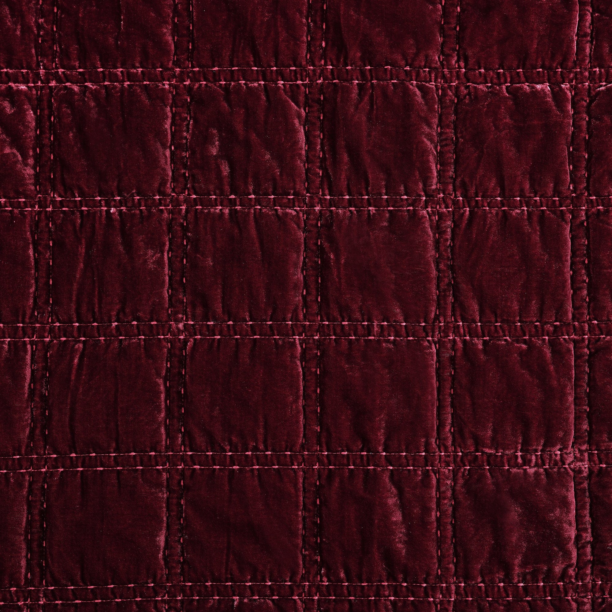 Stella Faux Silk Velvet Double Box Stitch Quilt Set
