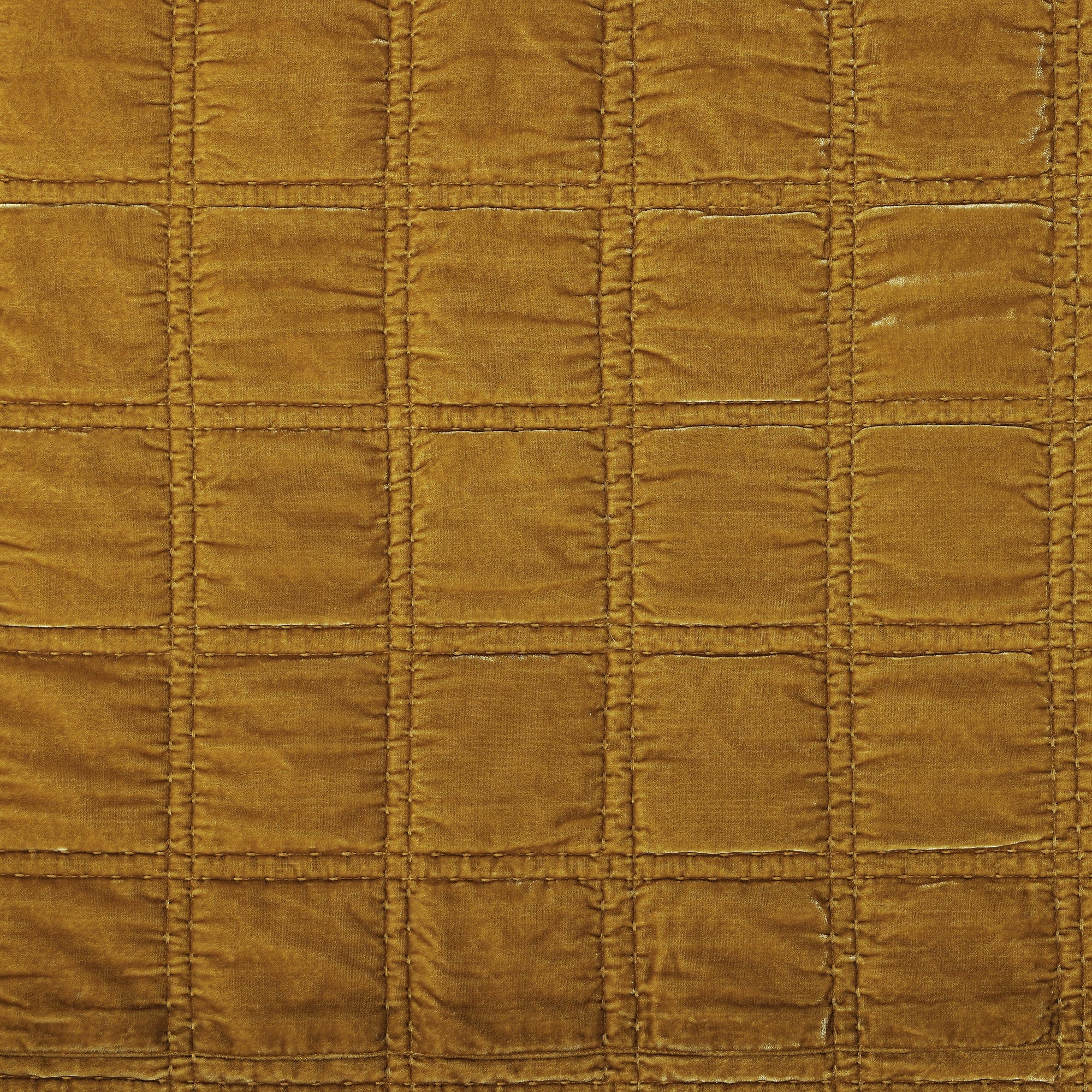 Stella Faux Silk Velvet Double Box Stitch Quilt Set