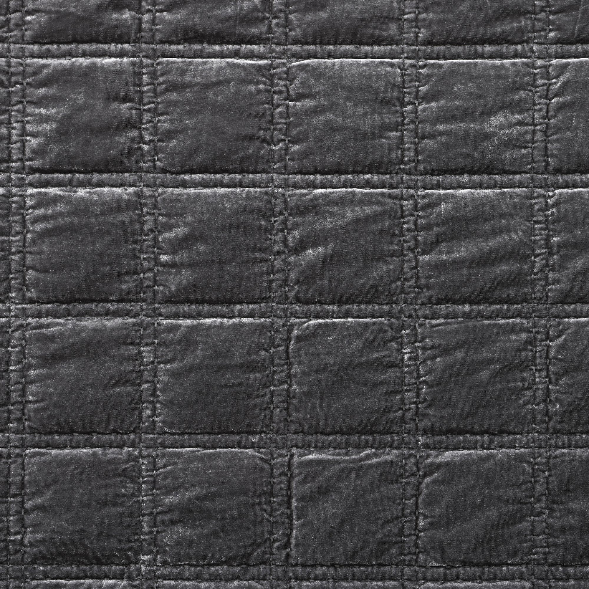 Stella Faux Silk Velvet Double Box Stitch Quilt Set