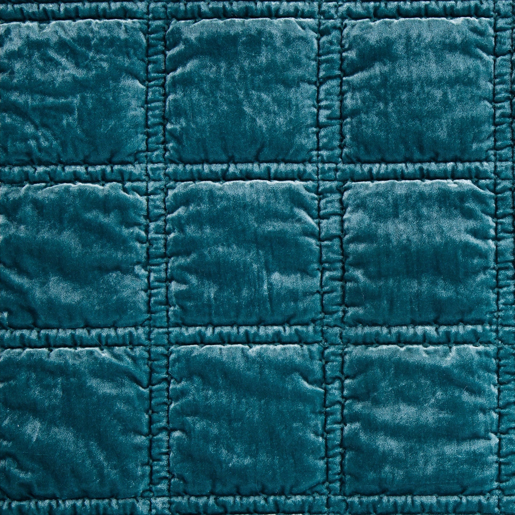 Stella Faux Silk Velvet Double Box Stitch Quilt Set