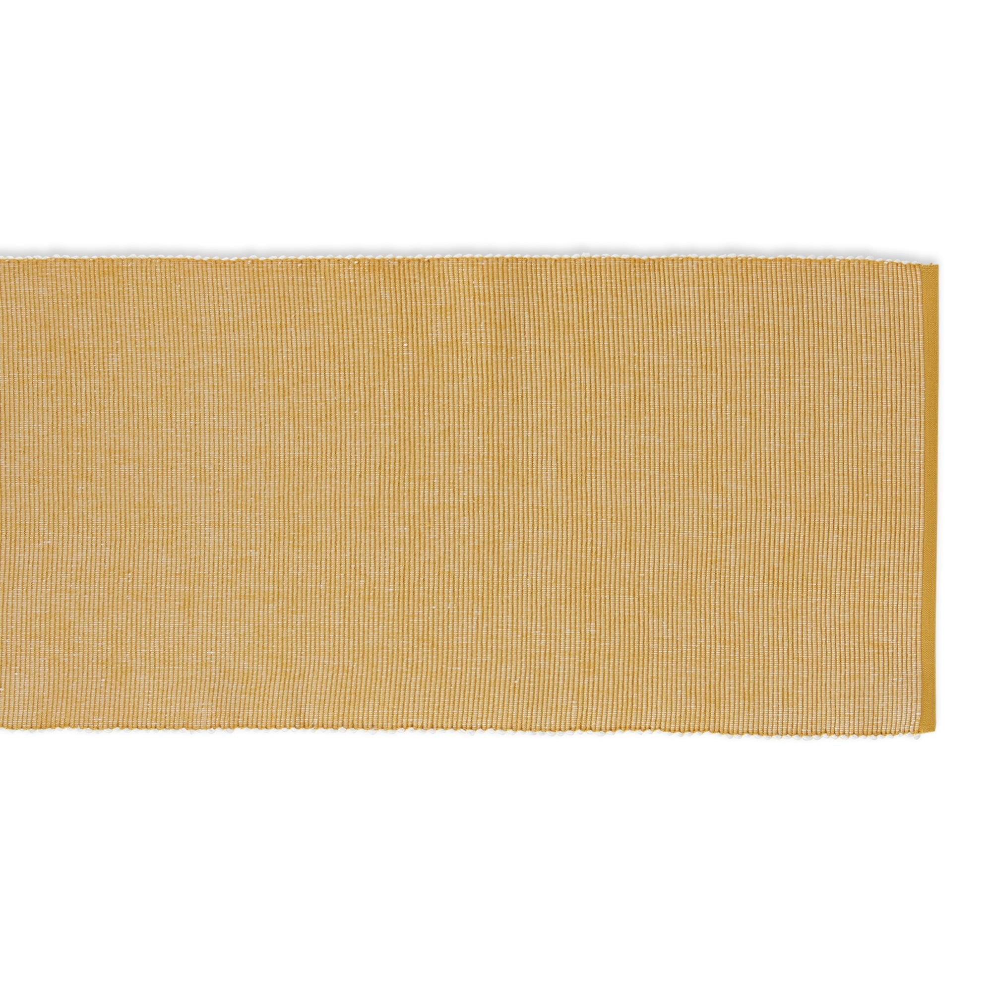 Honey Gold/White 2 - Tone Ribbed Table Runner 13X108 - Table Runners