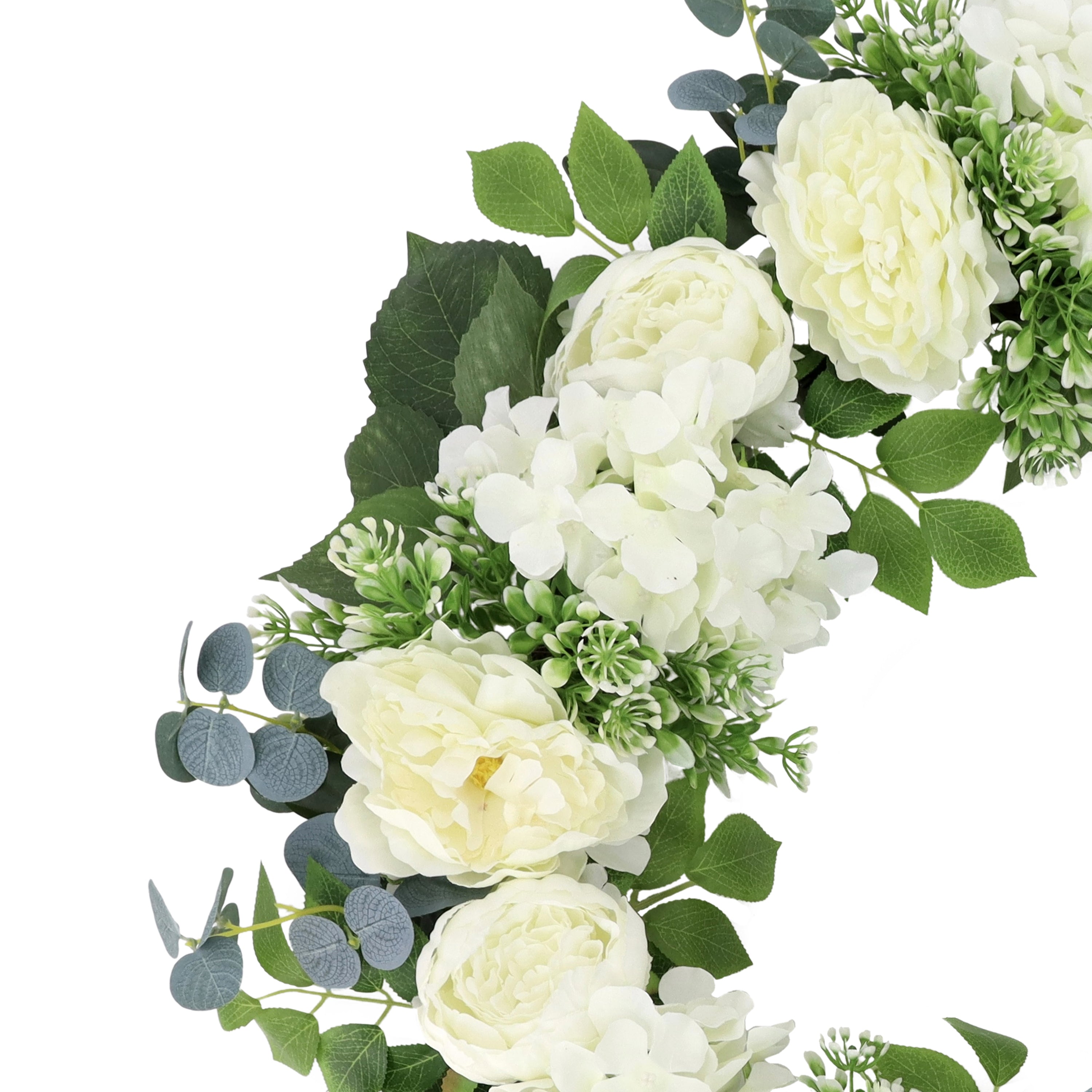 26" Artificial Peony Hydrangea & Rose Floral Spring Wreath