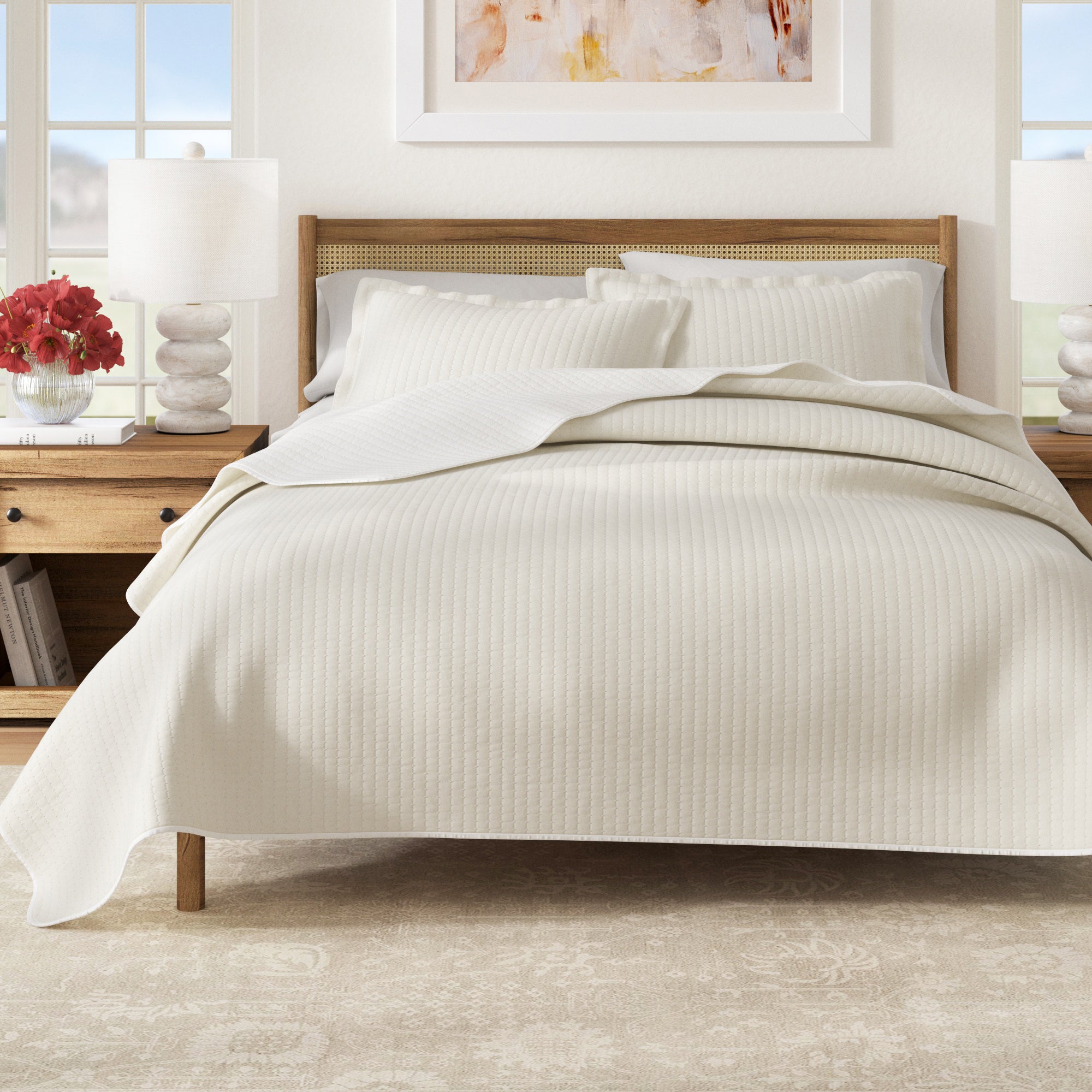 Stitched Quilt Set with Shams