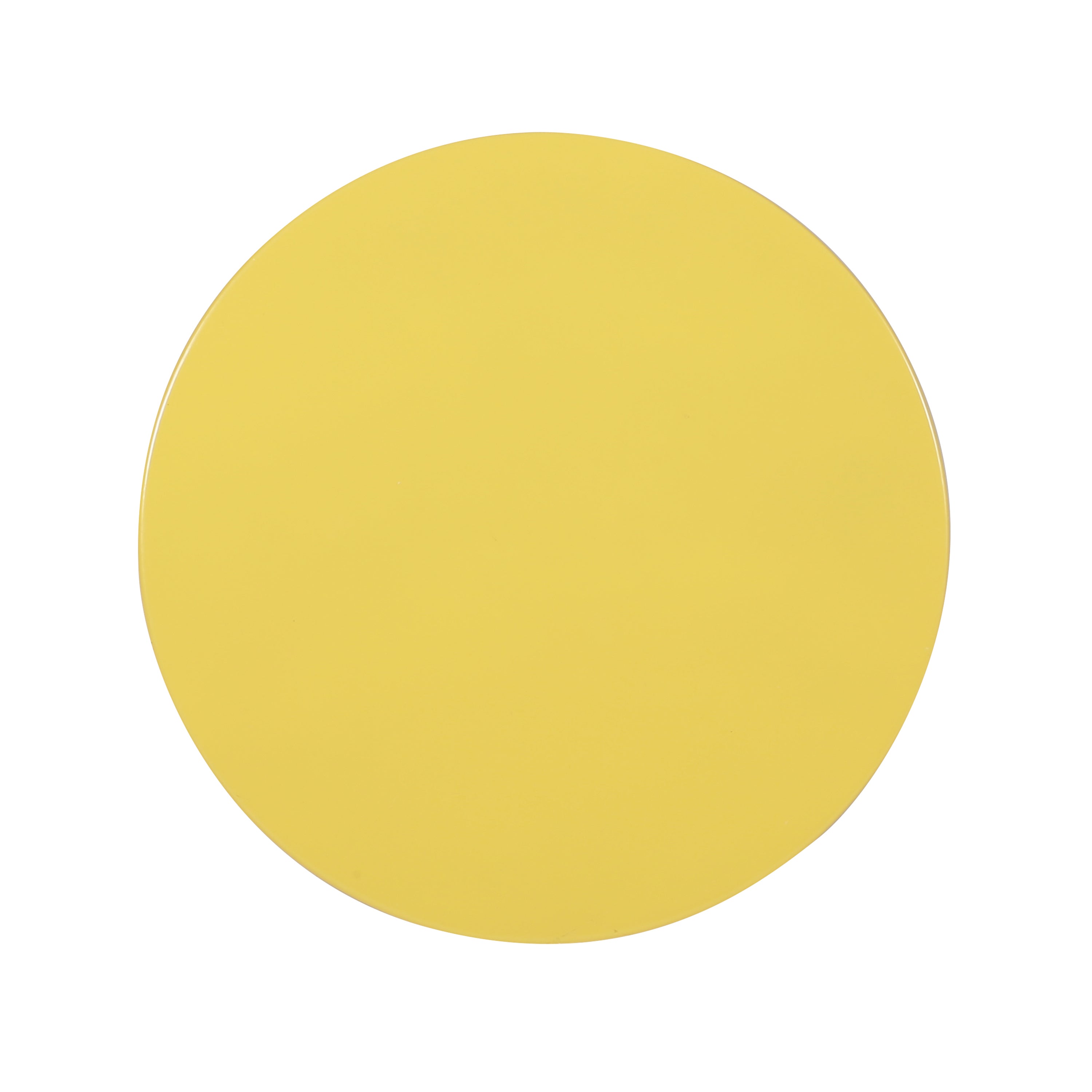 Symmetry Yellow Outdoor Cylindrical End Table with Overlapping Circle Pattern