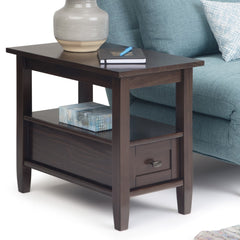 Illume Solid Wood Narrow Side Table with Drawer - Side Tables