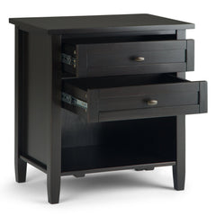 Illusion Solid Wood Nightstand with 2 Spacious Drawers - Nightstands
