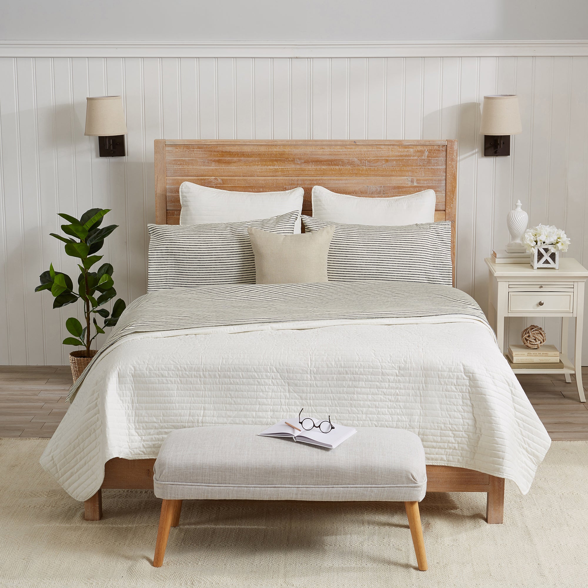 Stripe Printed Microfiber Sheet Set