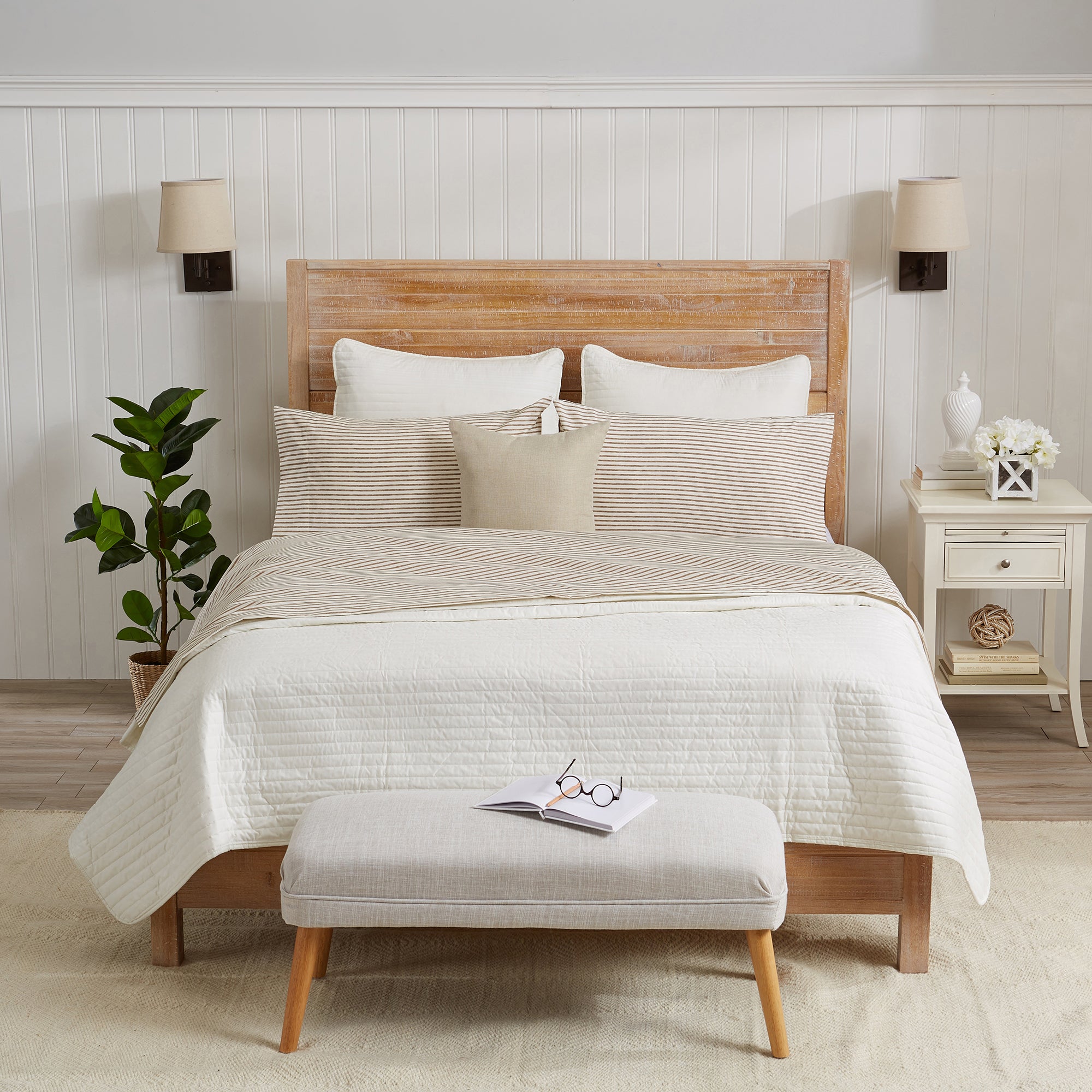 Stripe Printed Microfiber Sheet Set