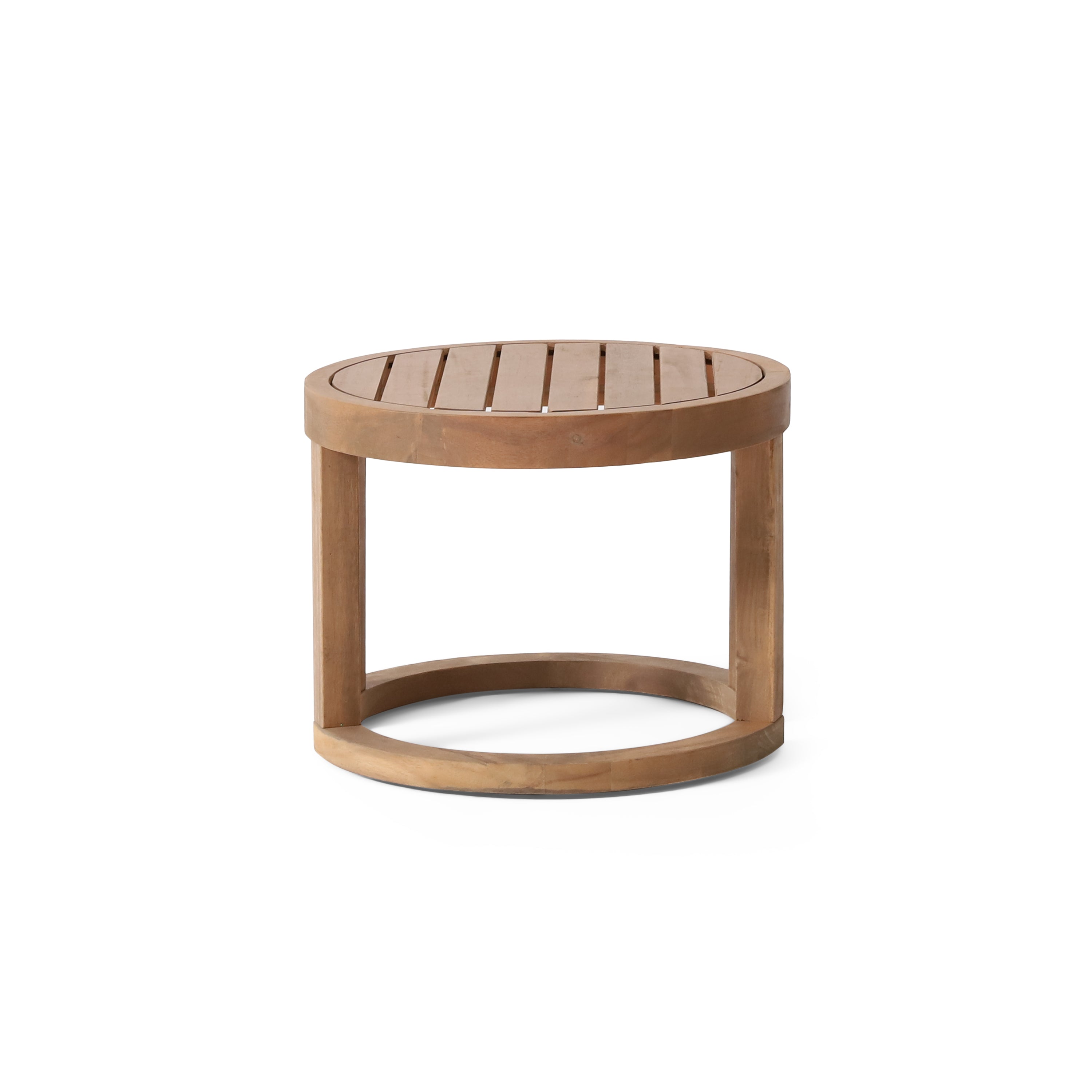 Outdoor Acacia Wood Side Table, 18" Solid Side Table