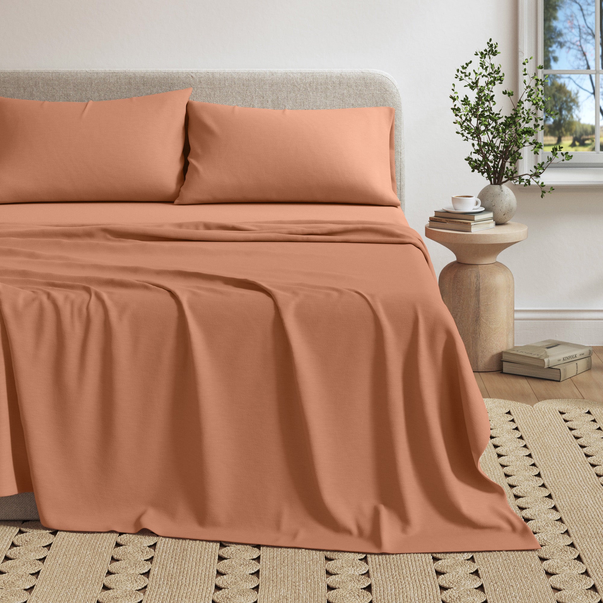 Cotton Heathered Melange Jersey Knit Sheet Set