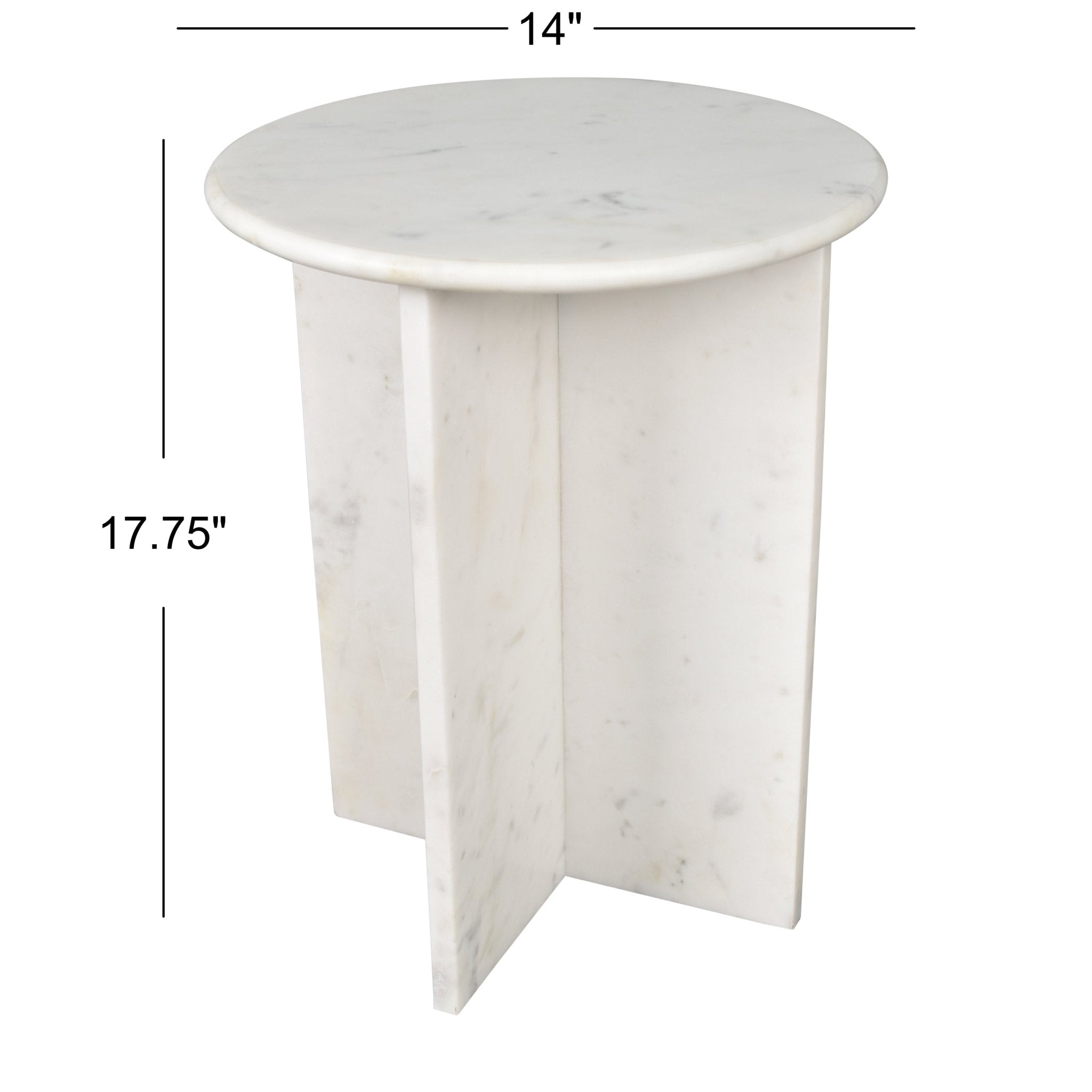 Javier Contemporary Natural Marble Handmade X - Shaped End Table - Side Tables