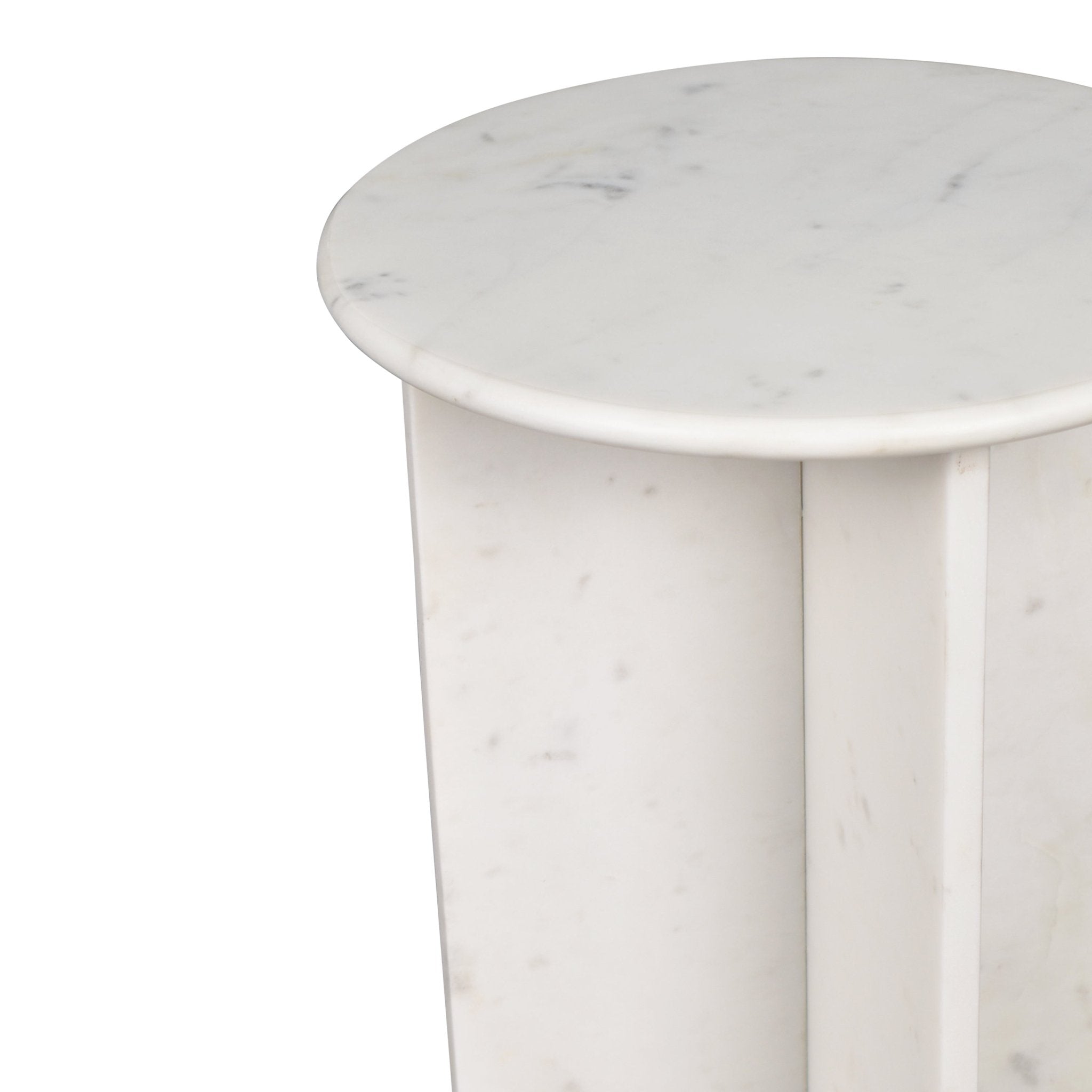 Javier Contemporary Natural Marble Handmade X - Shaped End Table - Side Tables