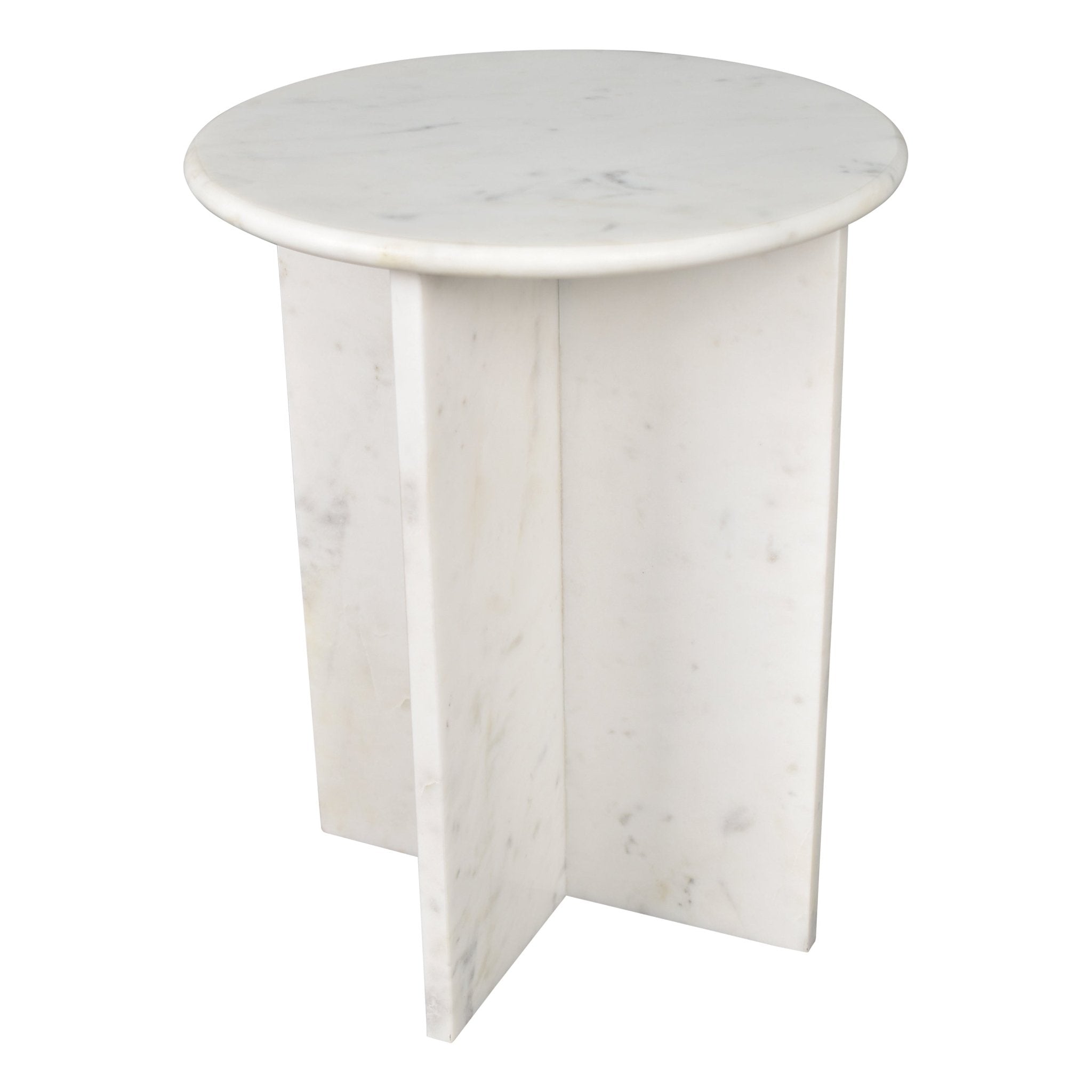 Javier Contemporary Natural Marble Handmade X - Shaped End Table - Side Tables