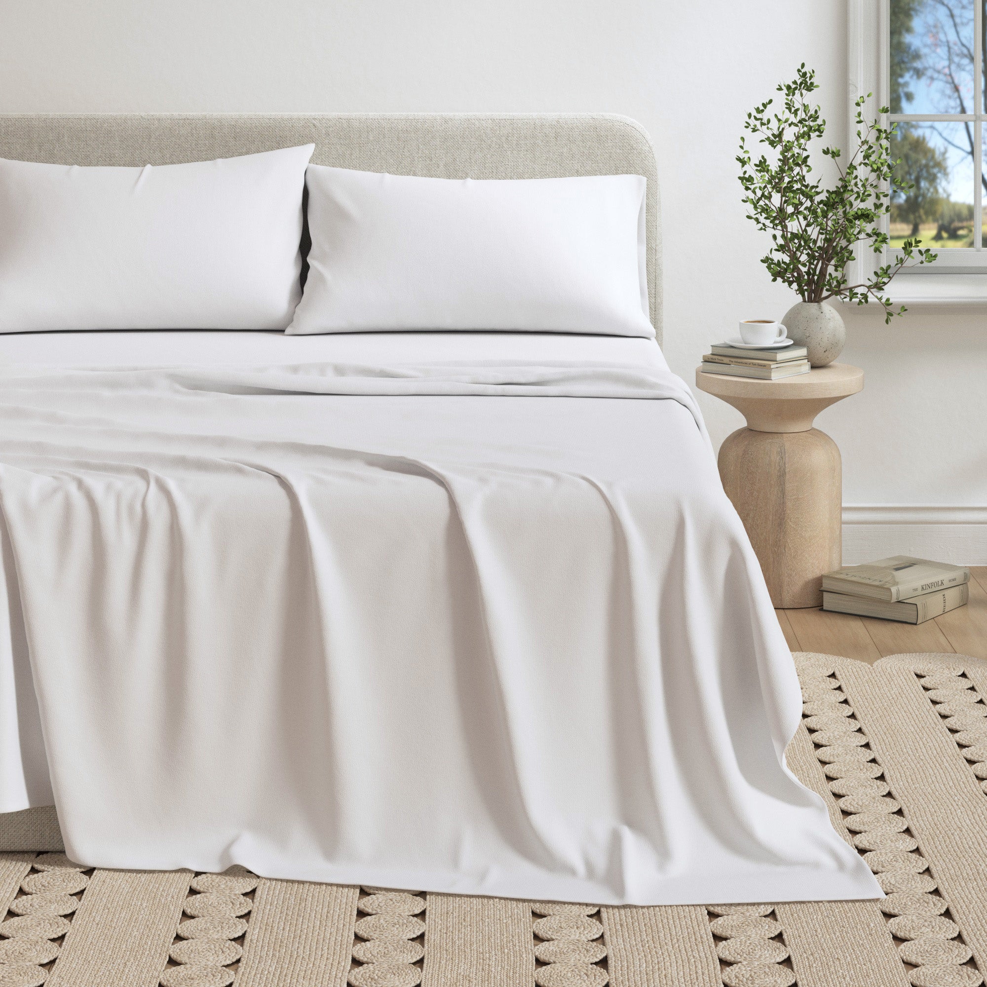 Cotton Heathered Melange Jersey Knit Sheet Set