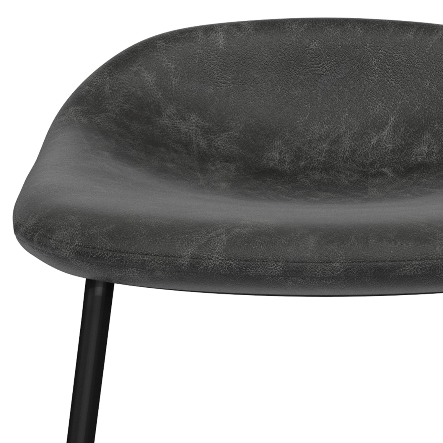 Horizons Faux Leather Stool with Padded Seat and Footrest, Set of 2