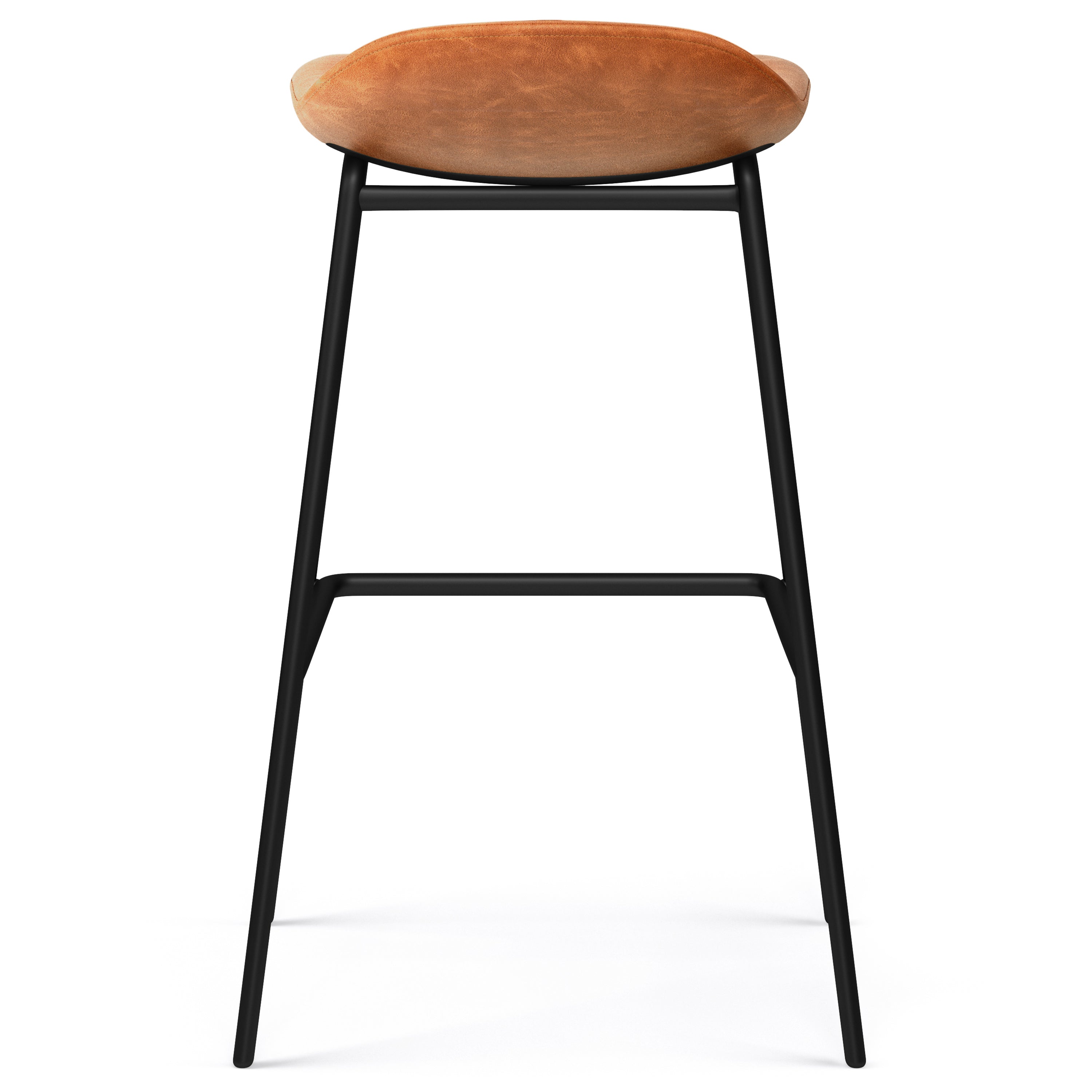 Horizons Faux Leather Stool with Padded Seat and Footrest, Set of 2