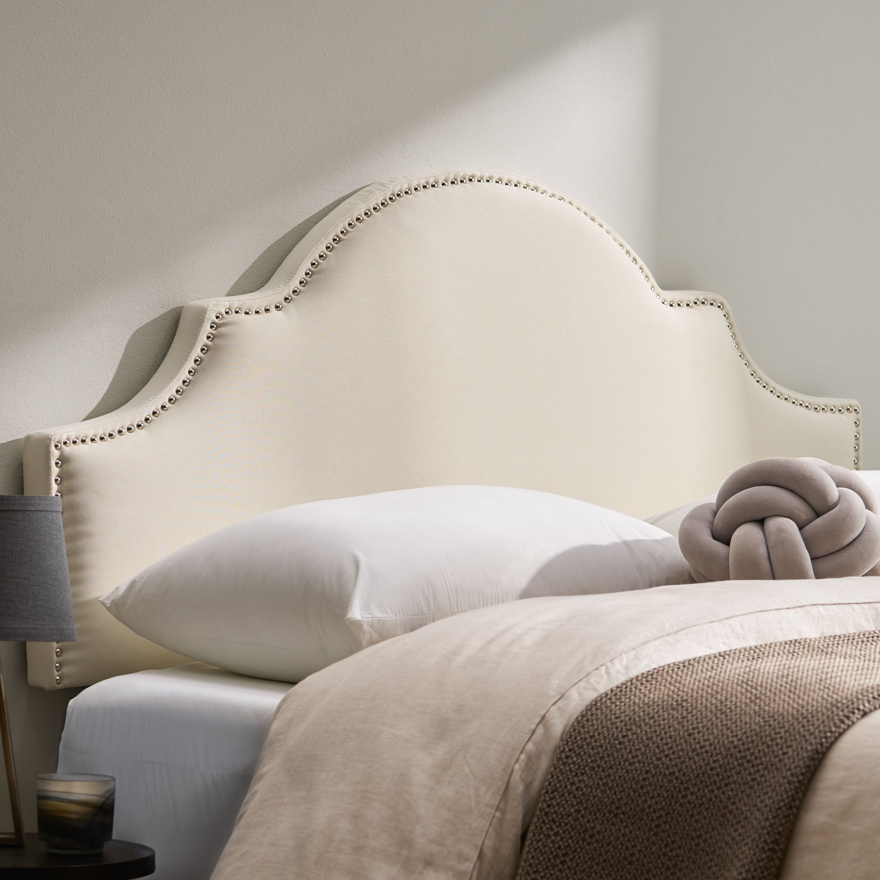 Upholstered Nailhead Trim Headboard - Thumbnail 4