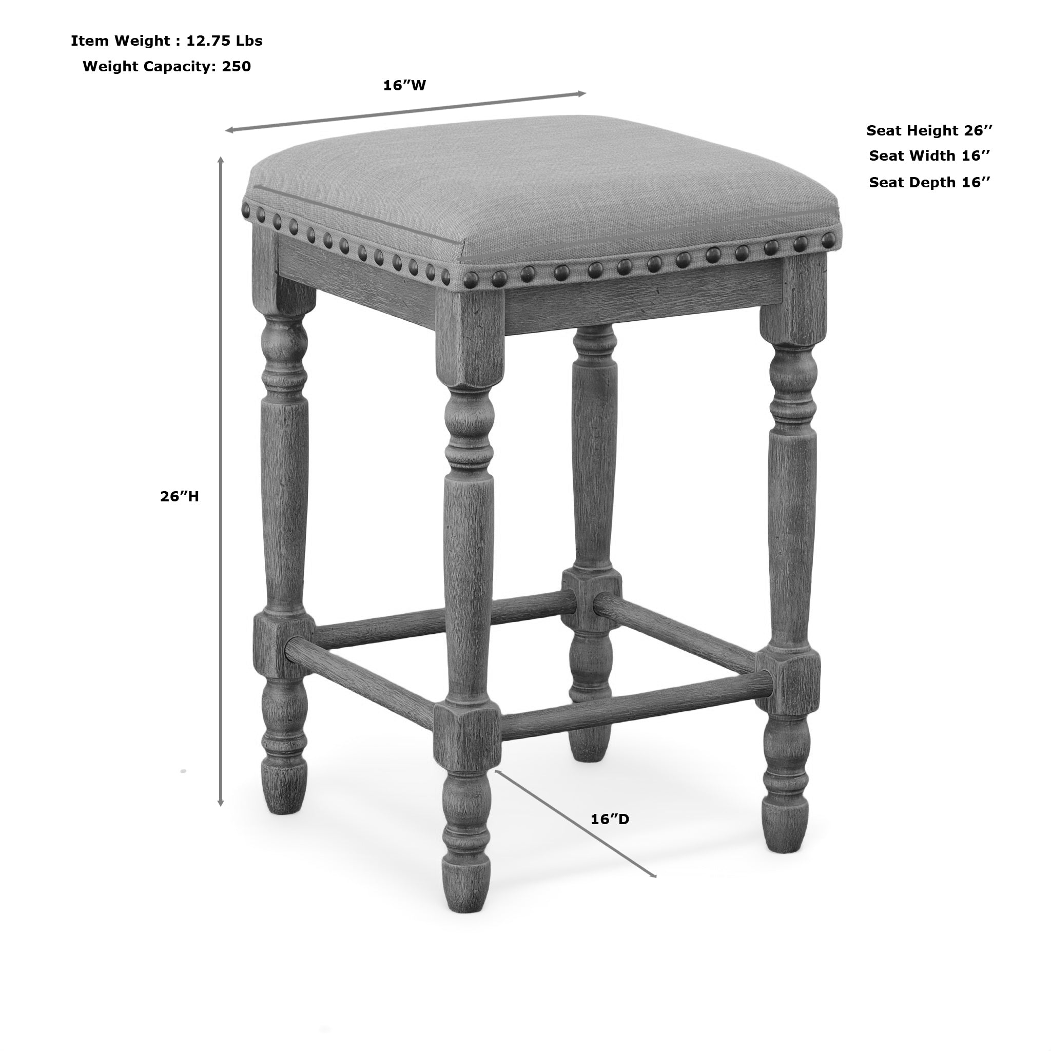 Set of Brittany Upholstered Stools