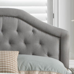 Jubilant Headboard with Diamond Tufted and Nail Head Trim Featuring, Queen and Full Size - Beds