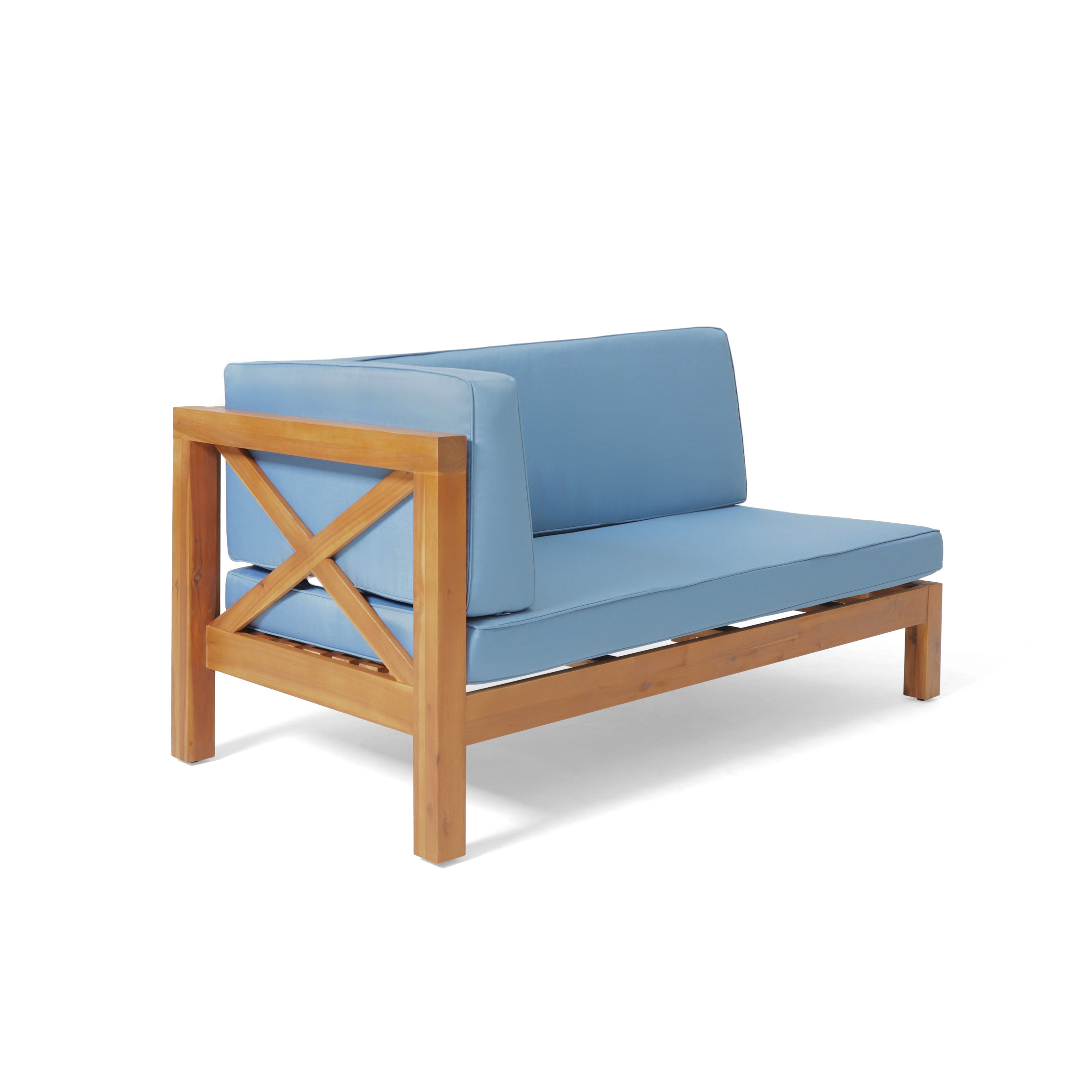 Brava Outdoor X-Back Corner Bench with Coffee Table