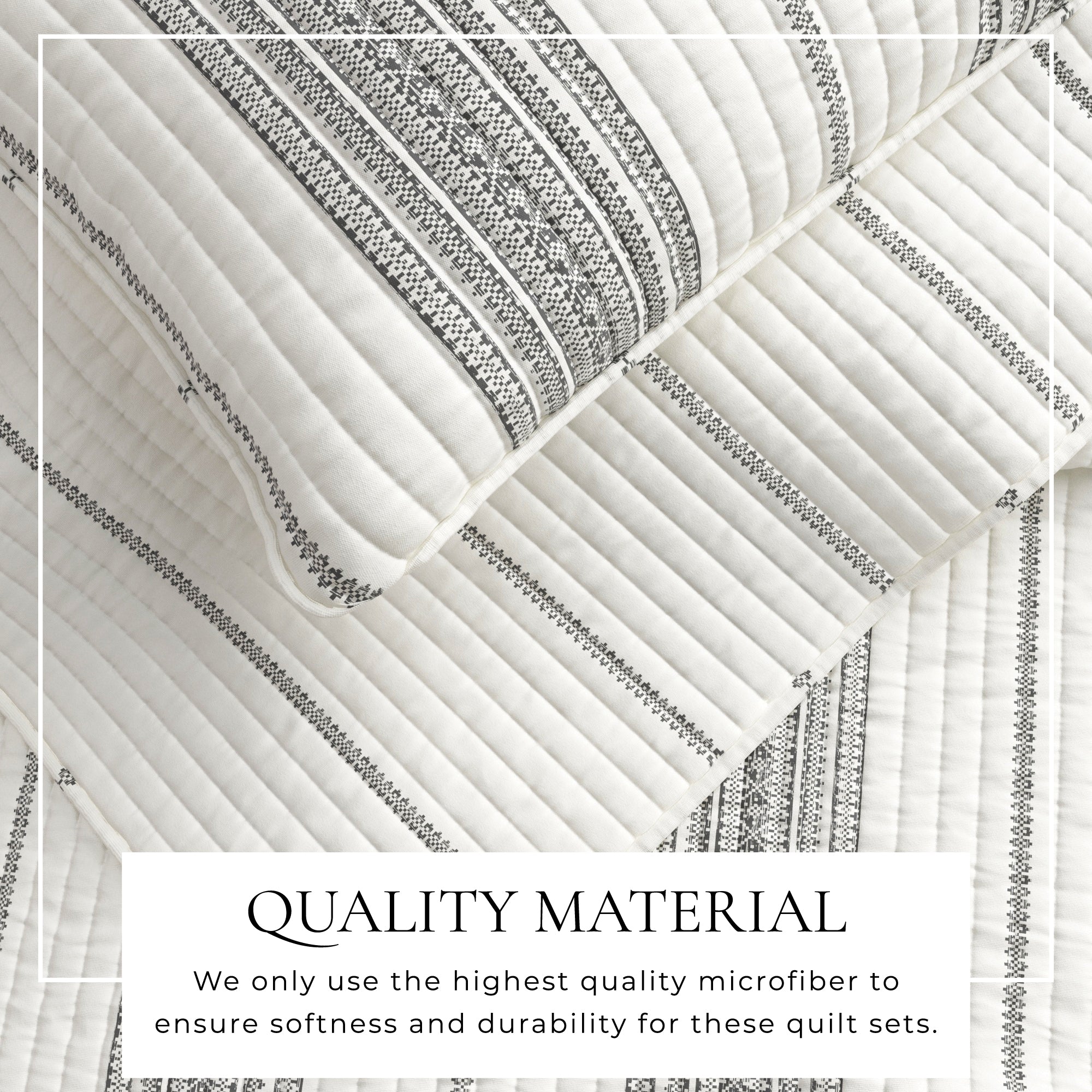 Striped Farmhouse Reversible Quilt Set with Shams