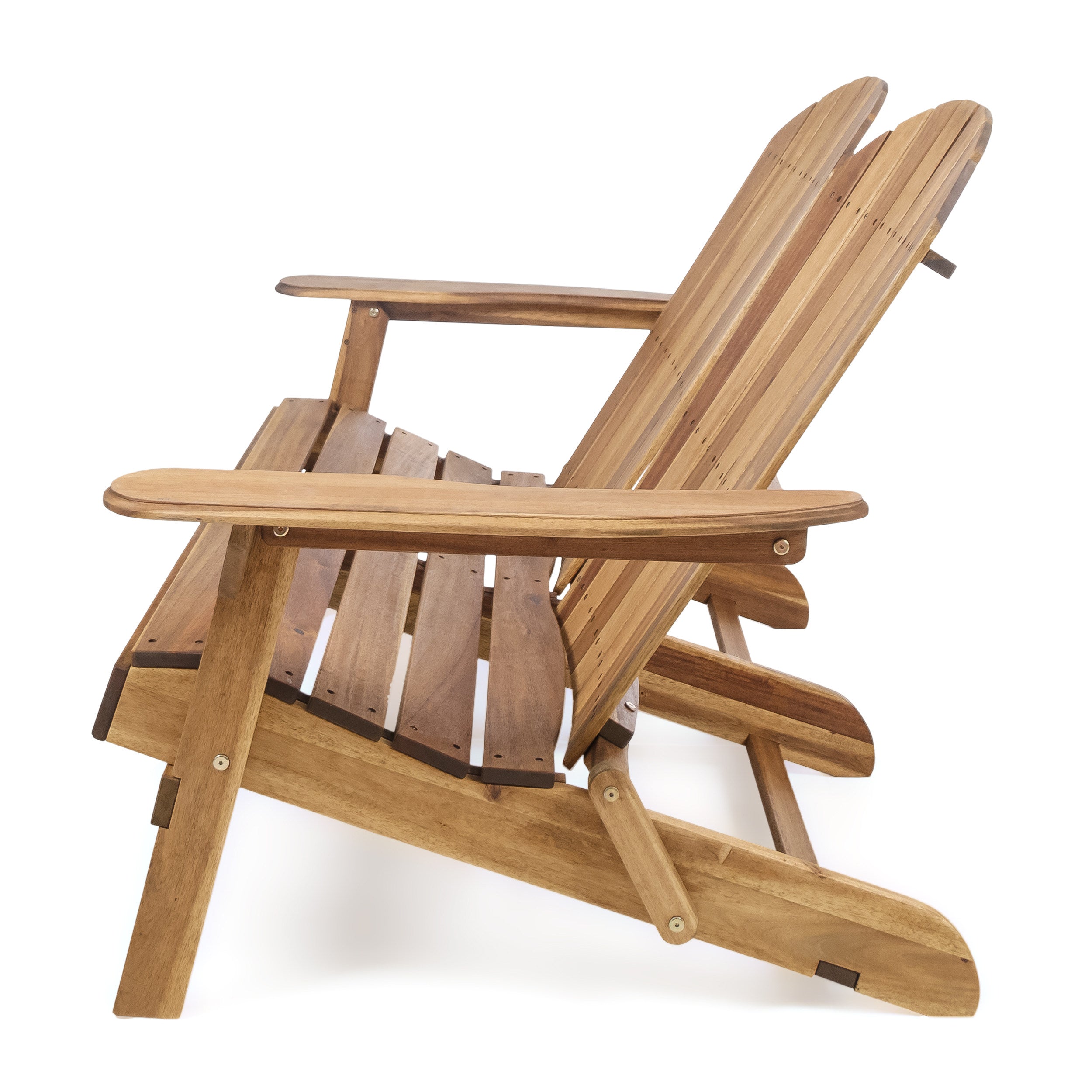 Outdoor Adirondack Loveseat with Hand Crafted Details, Natural