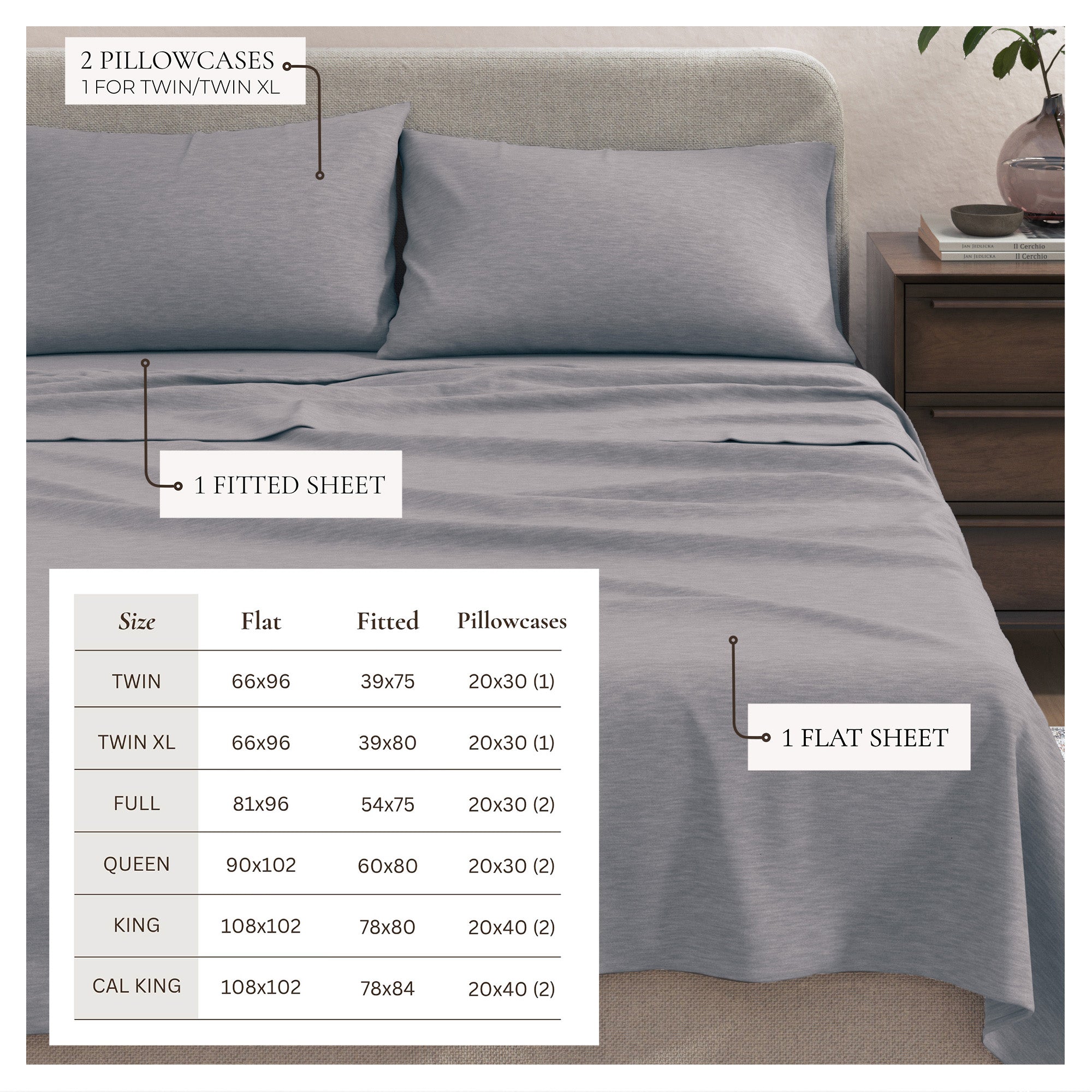 Cotton Heathered Melange Jersey Knit Sheet Set