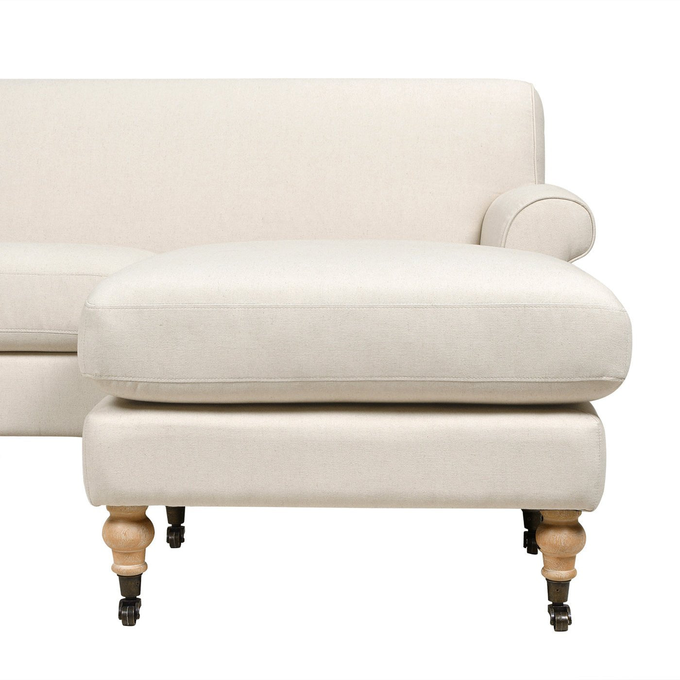 L - Shape Reversible Sectional Sofa with Turned Legs - Sofas