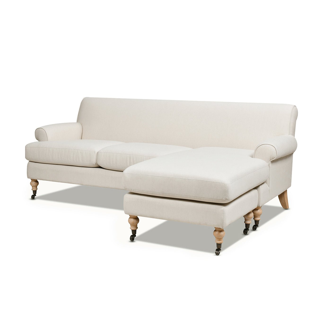 L - Shape Reversible Sectional Sofa with Turned Legs - Sofas
