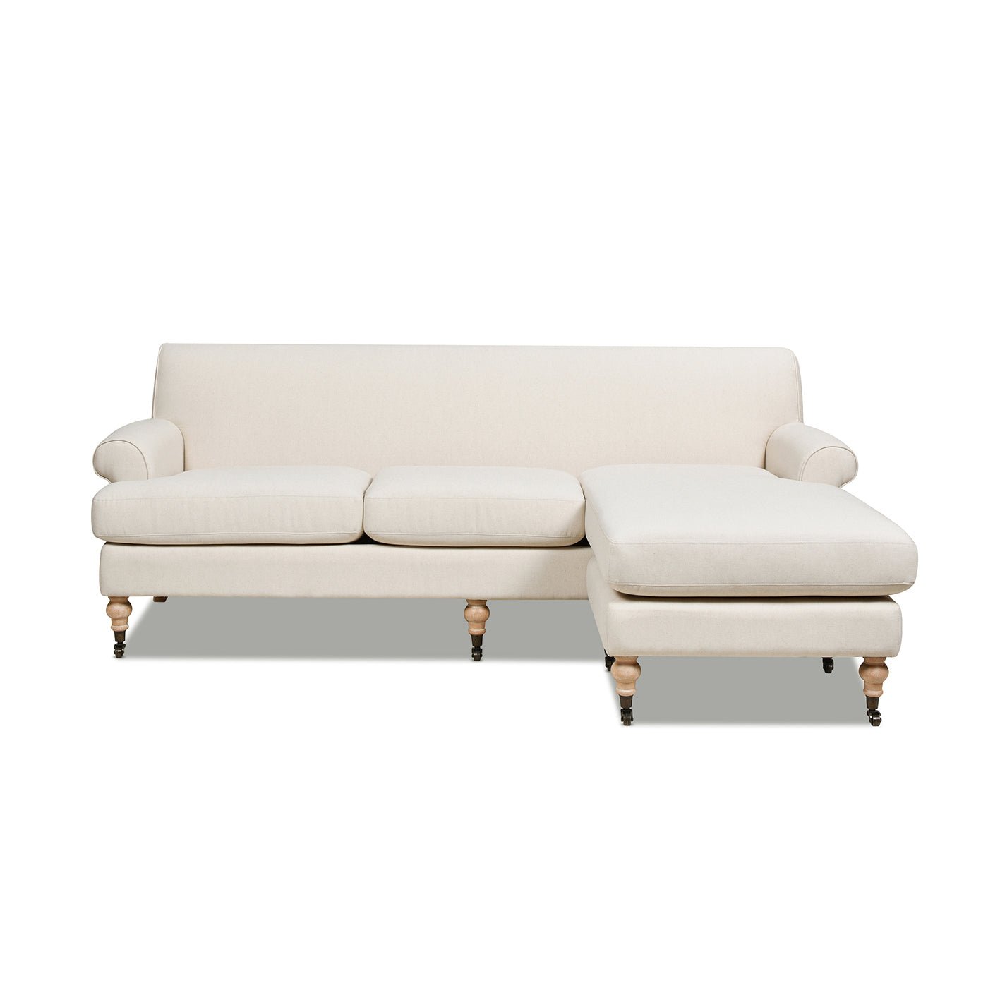 L - Shape Reversible Sectional Sofa with Turned Legs - Sofas