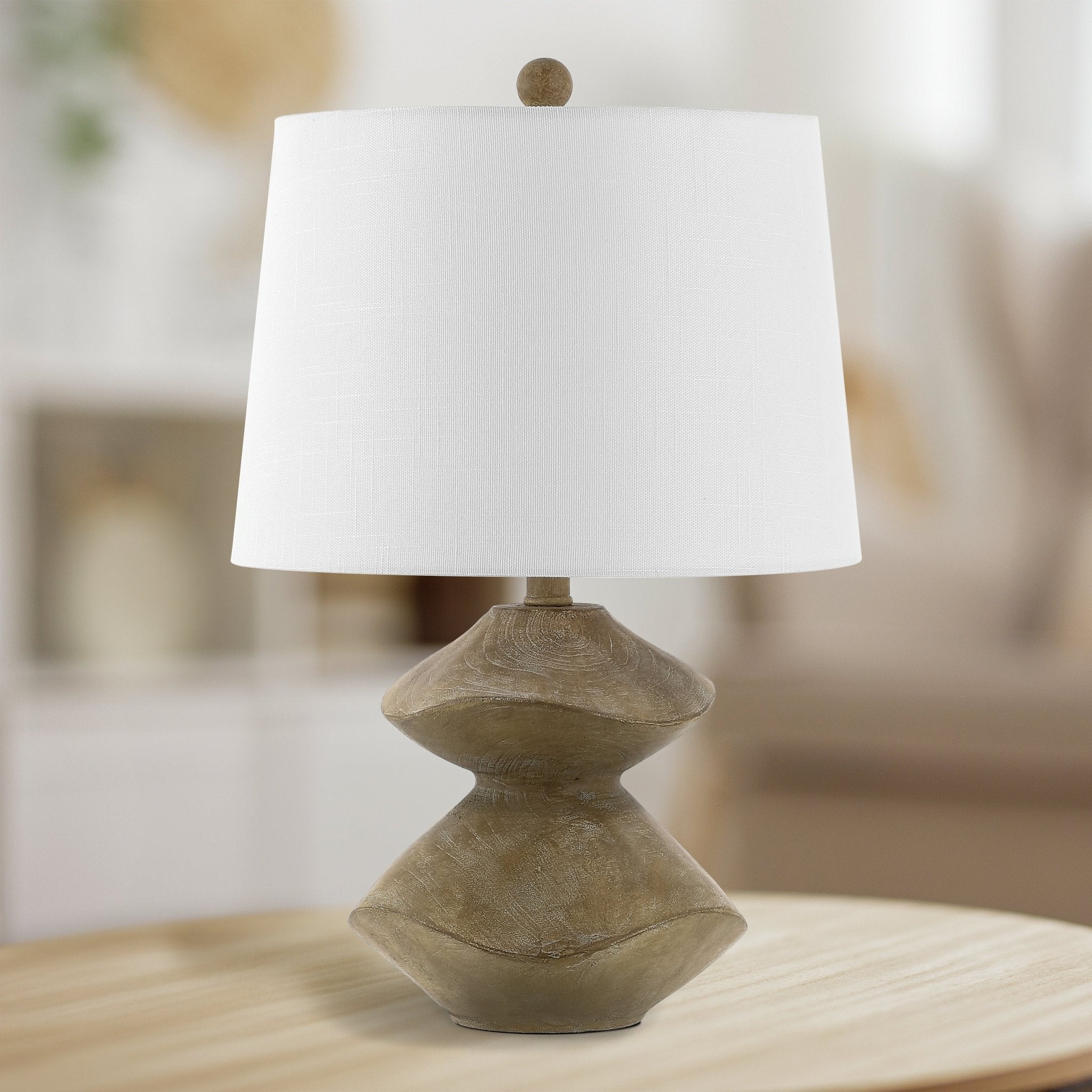 Laken Minimalist Coastal Resin/Iron 2 - Stack Cairn LED Table Lamp - Table Lamps