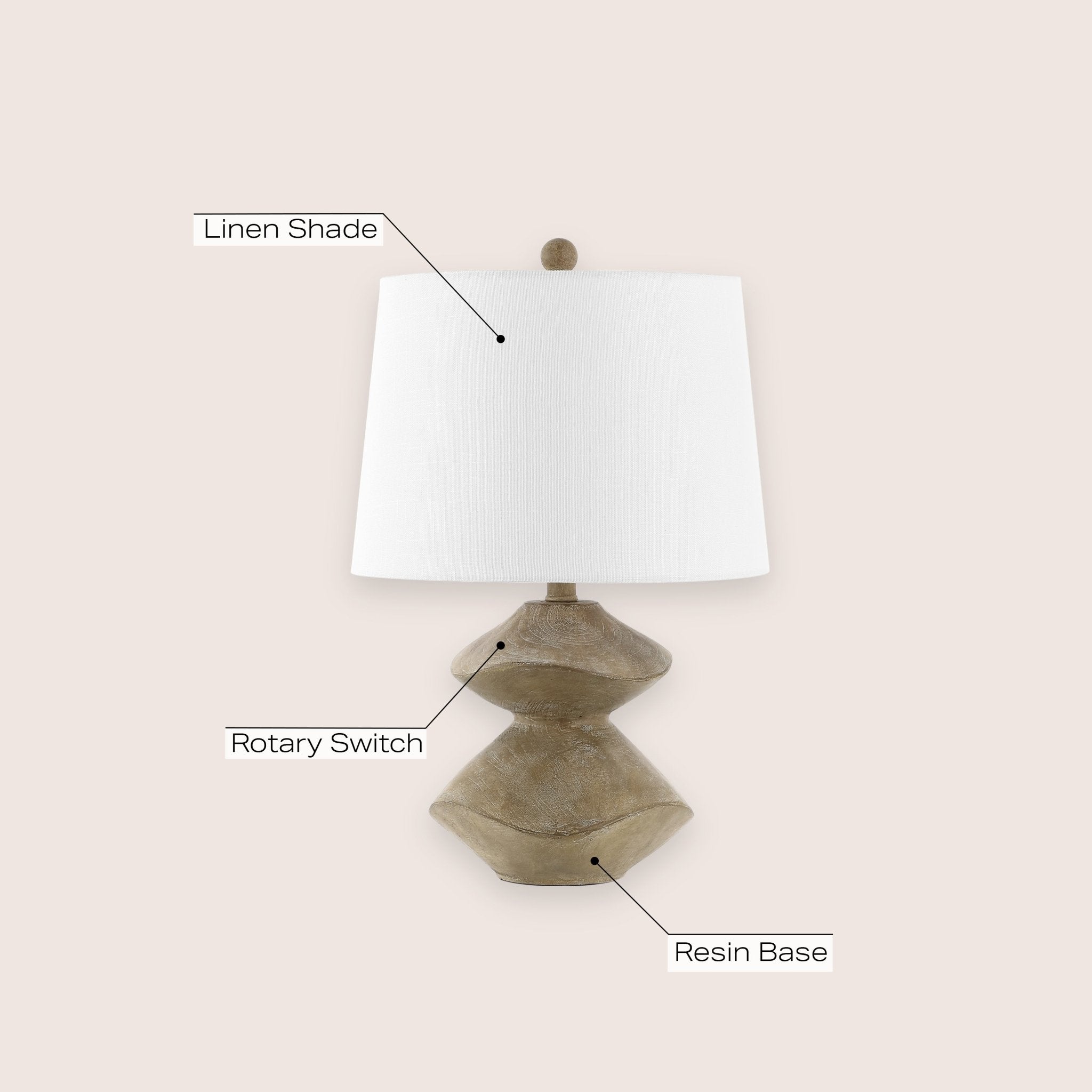 Laken Minimalist Coastal Resin/Iron 2 - Stack Cairn LED Table Lamp - Table Lamps