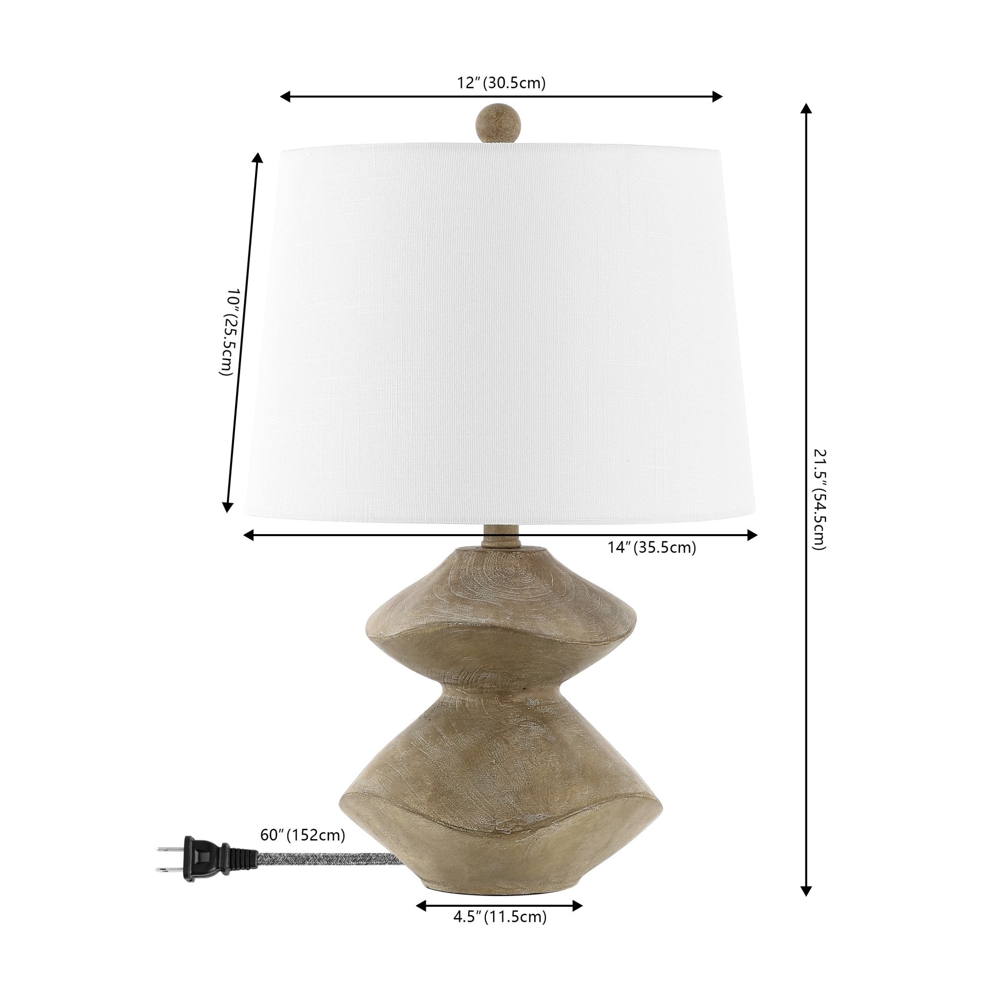 Laken Minimalist Coastal Resin/Iron 2 - Stack Cairn LED Table Lamp - Table Lamps