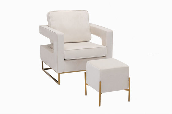 Larenta Upholstered Chair and Footrest - Accent Chairs