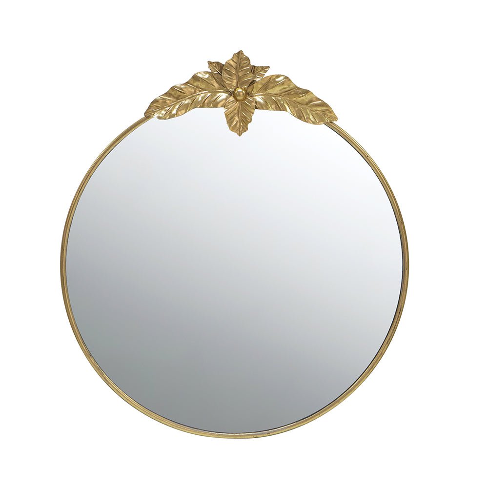 Large Round Wall Mirror with Gold Metal Frame - Mirrors