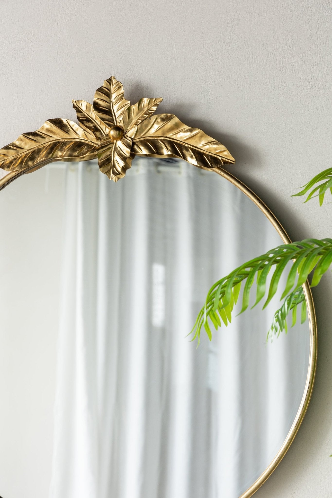 Large Round Wall Mirror with Gold Metal Frame - Mirrors