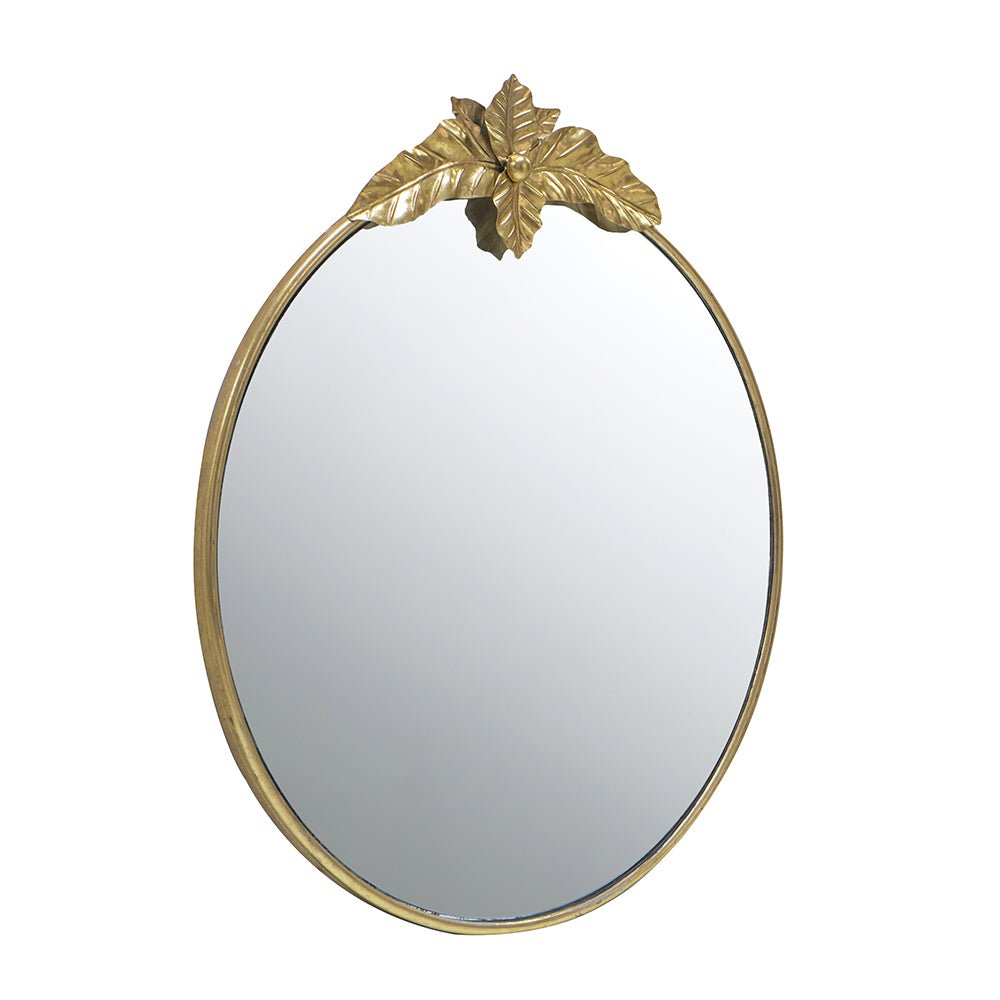 Large Round Wall Mirror with Gold Metal Frame - Mirrors