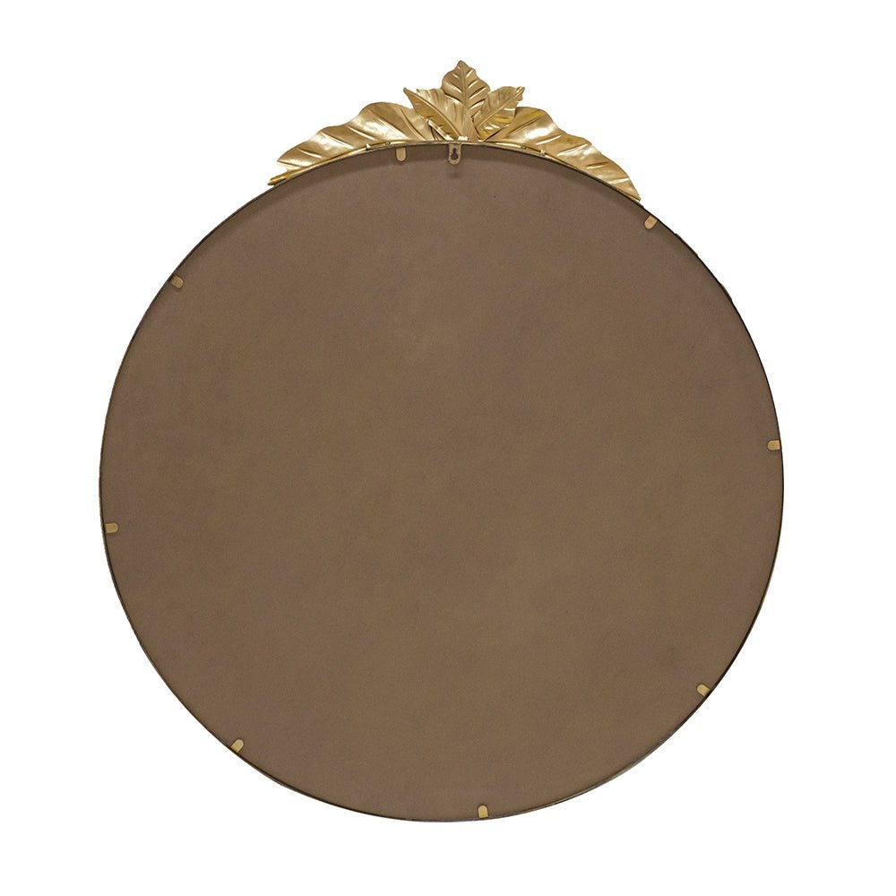 Large Round Wall Mirror with Gold Metal Frame - Mirrors