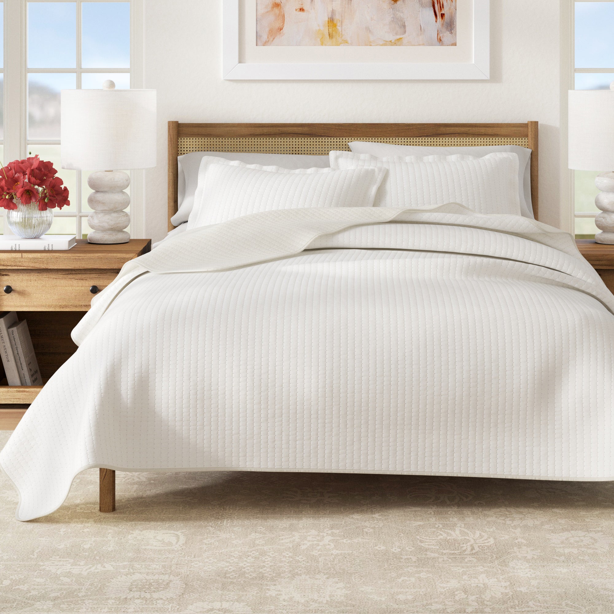 Stitched Quilt Set with Shams