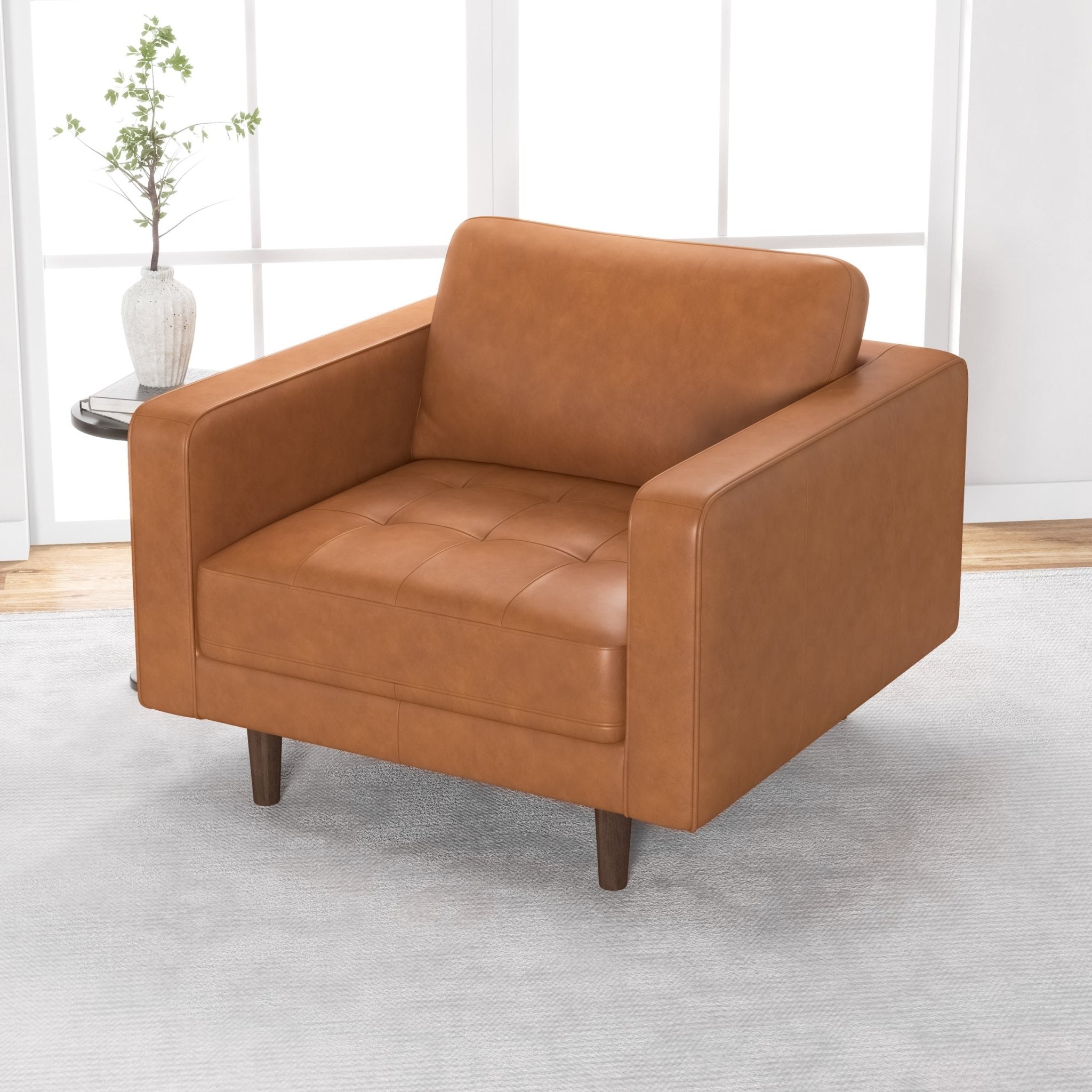 Leather Medium-Firm Lounge Chair - Accent Chairs