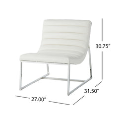 Leather Upholstery Occasional Chair with Stainless Steel Legs - Accent Chairs