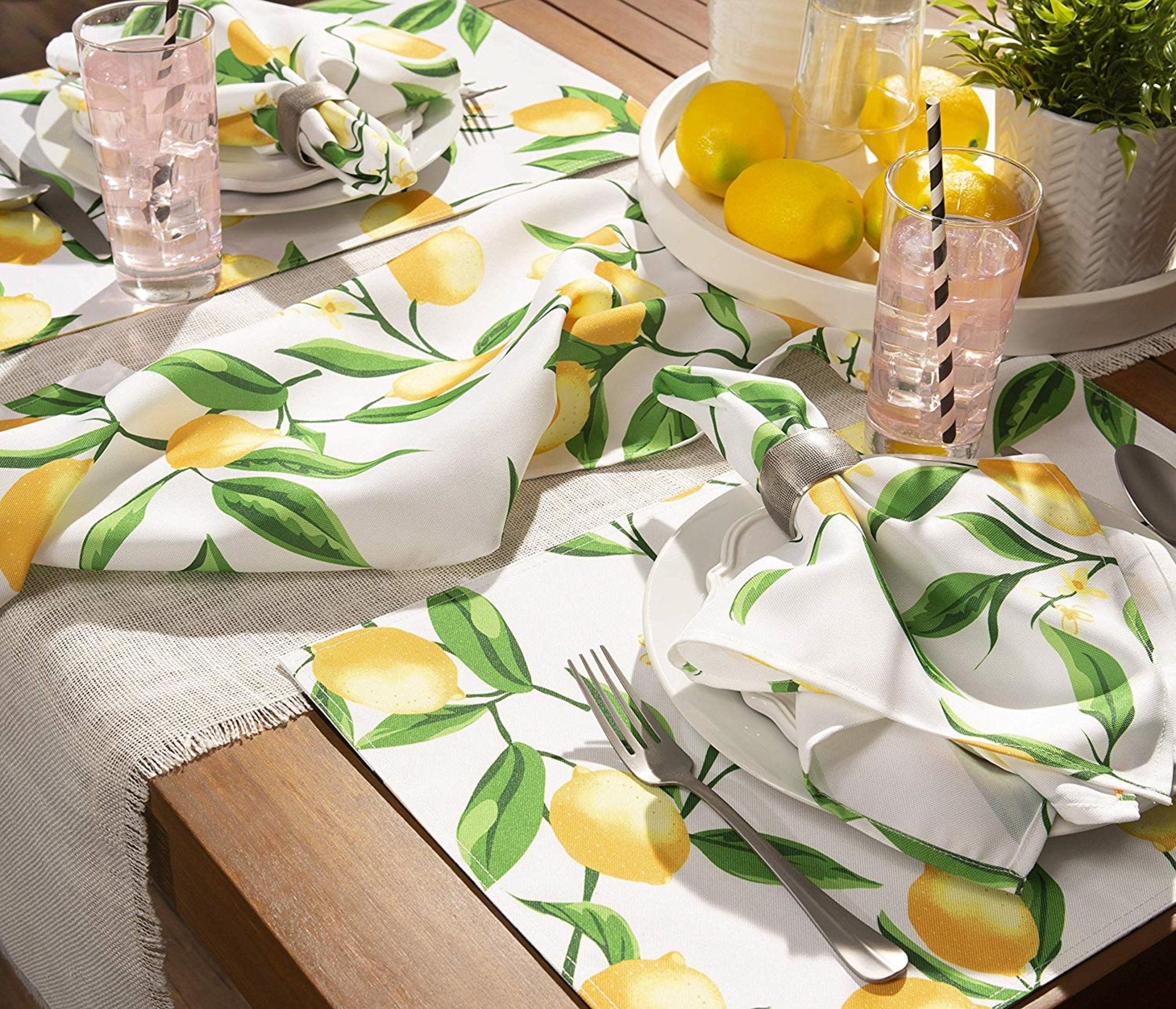 Lemon Bliss Print Outdoor Placemat, Set Of 6 - Placemats