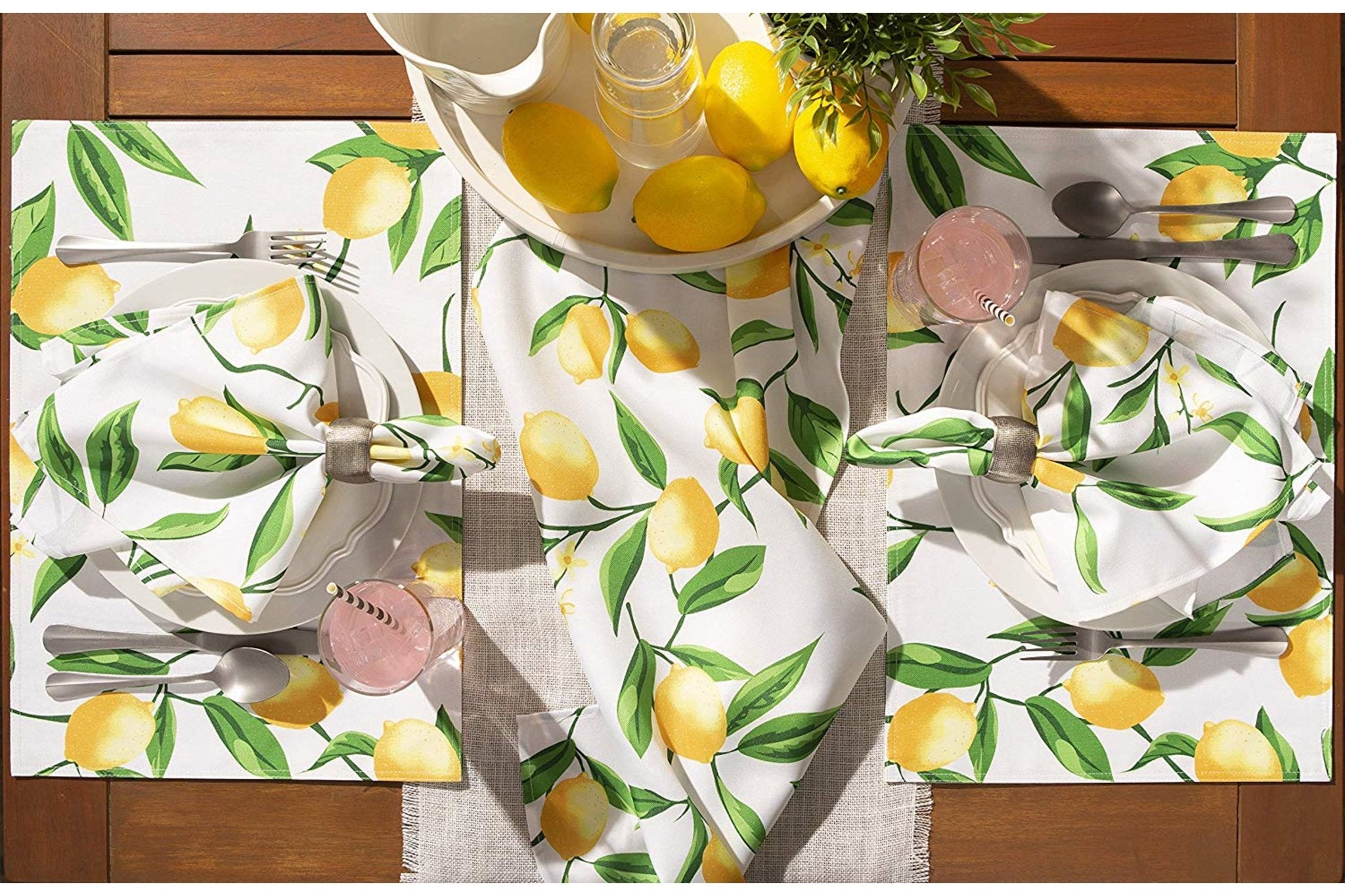 Lemon Bliss Print Outdoor Placemat, Set Of 6 - Placemats